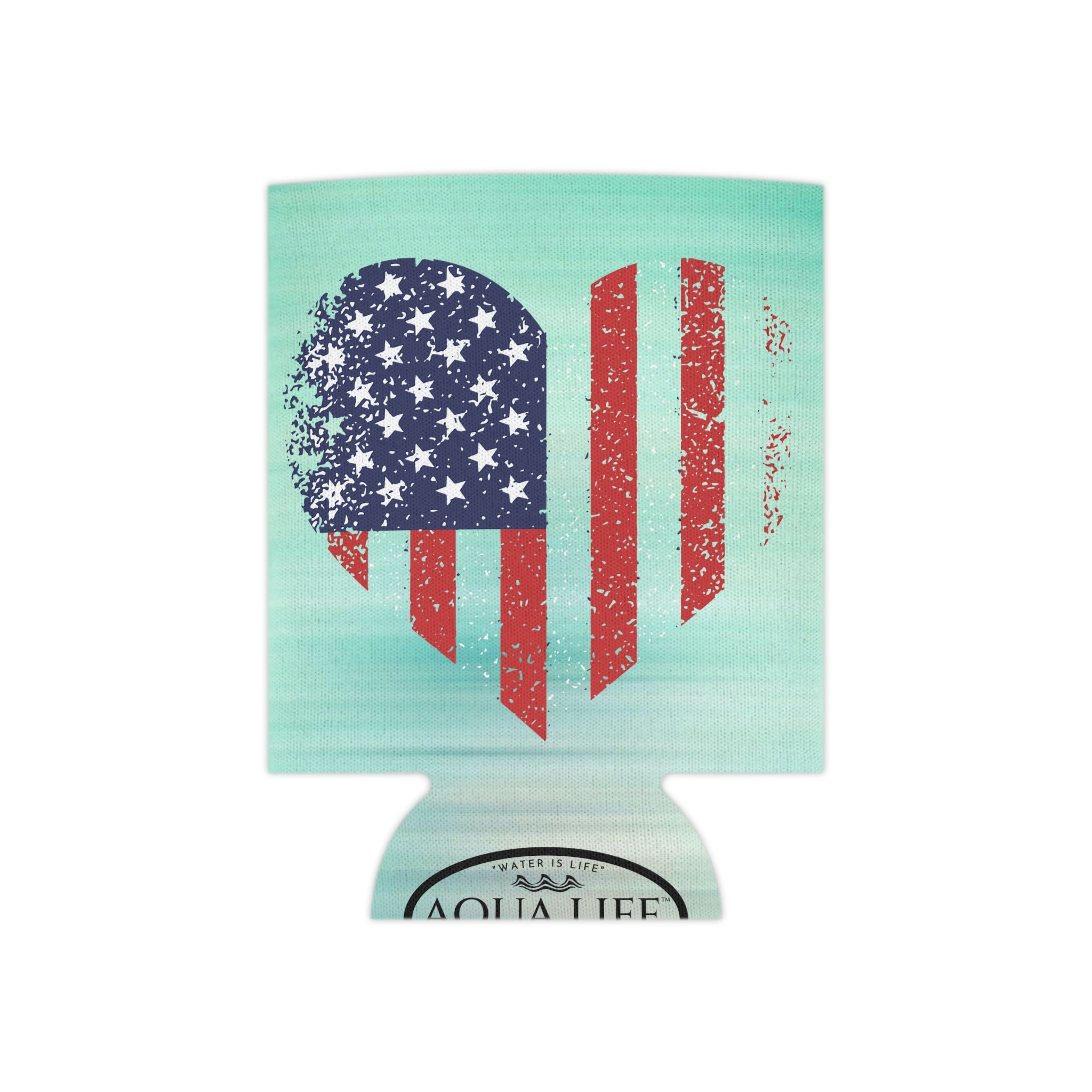 Aqua Life™ ~ Patriotic Series ~ USA Heart Flag ~ Slim & Regular Can Koozie