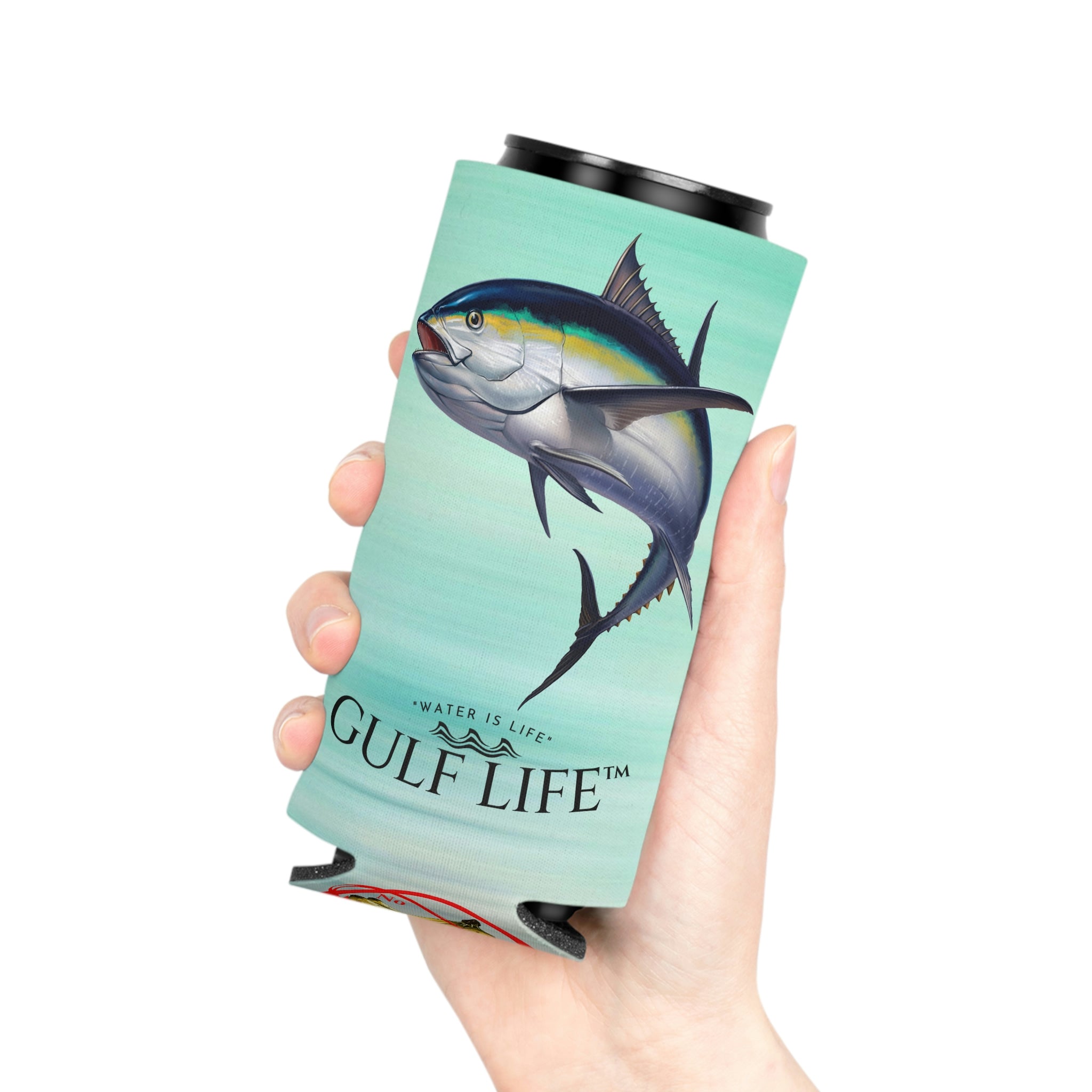 Gulf Life™ ~ Blackfin Tuna ~ Slim Can & Regular Size Koozie