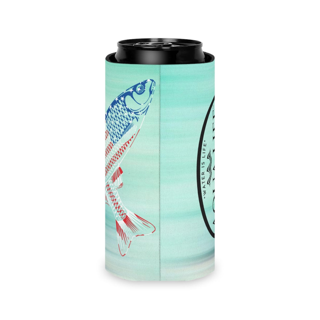 Aqua Life™ ~ Patriotic Series ~ USA Mullet Flag ~ Slim & Regular Can Koozie