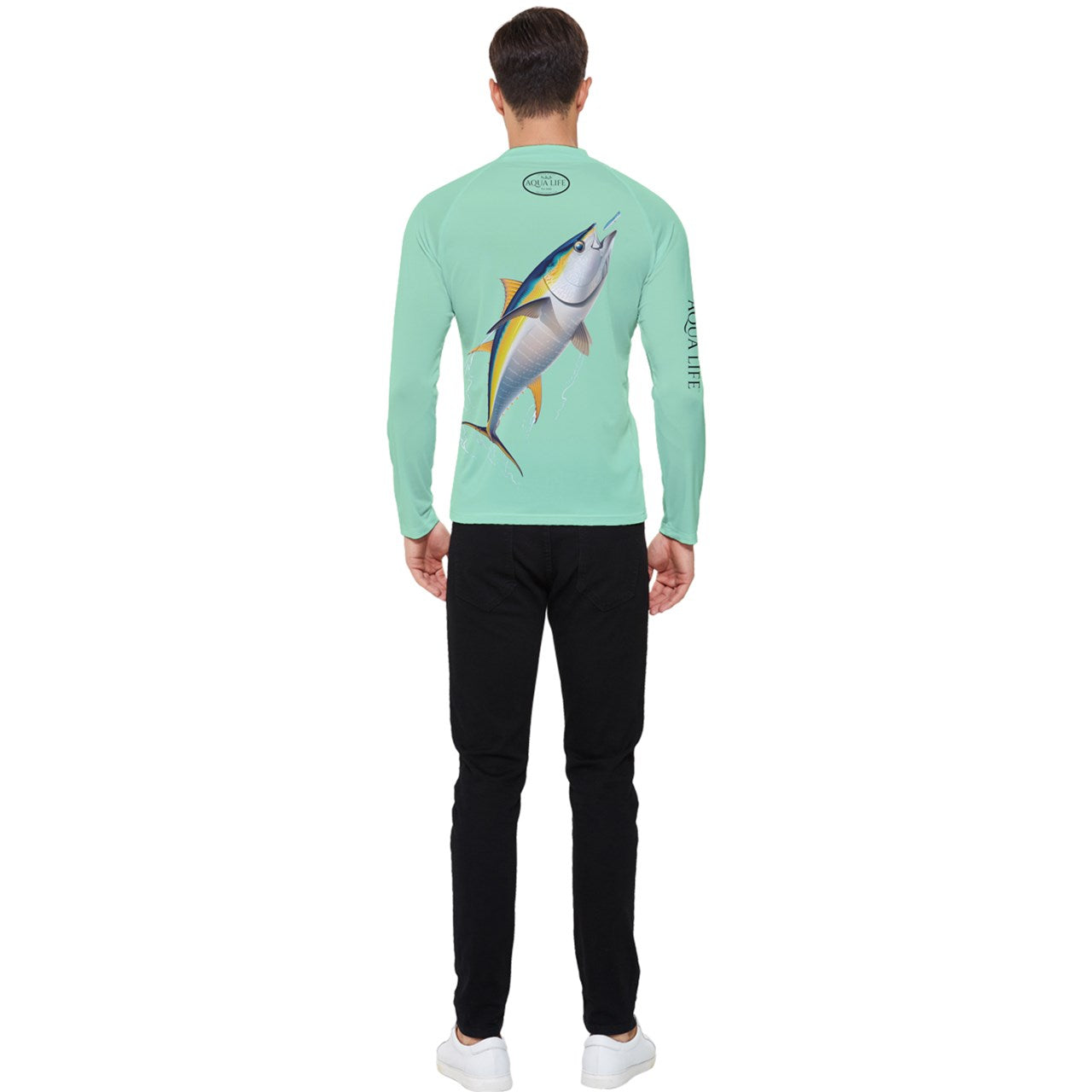 Aqua Life™ Seafoam Green Men's Rash Guard ~ Long Sleeve ~ Choose Your Design!