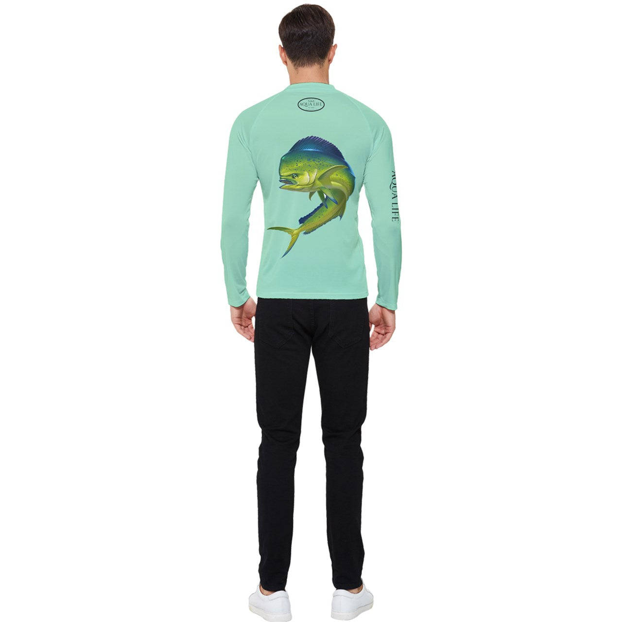 Aqua Life™ Seafoam Green Men's Rash Guard ~ Long Sleeve ~ Choose Your Design!