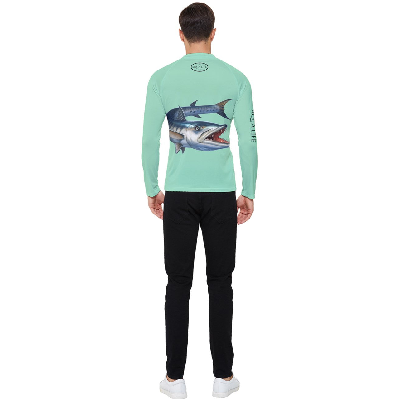 Aqua Life™ Seafoam Green Men's Rash Guard ~ Long Sleeve ~ Choose Your Design!