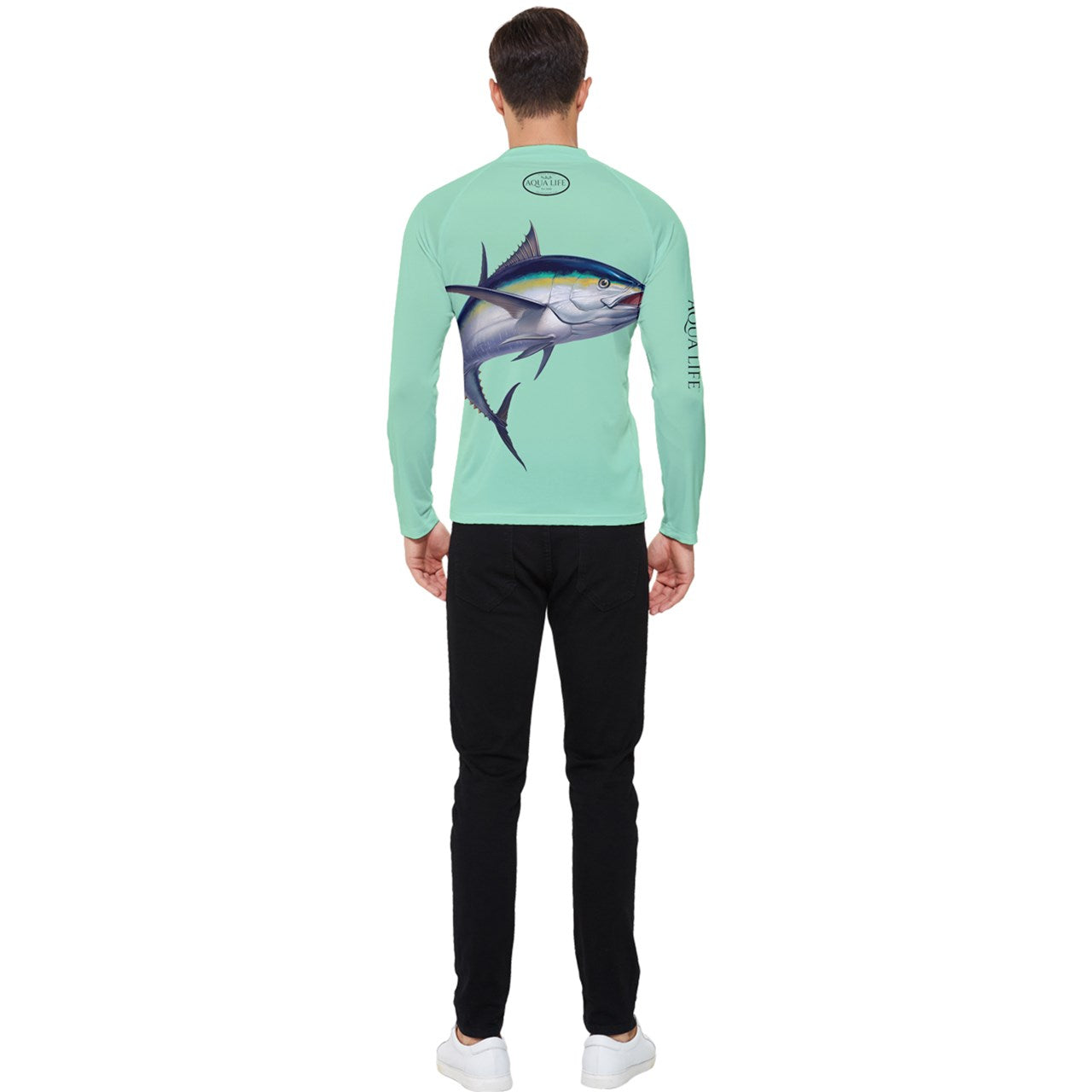 Aqua Life™ Seafoam Green Men's Rash Guard ~ Long Sleeve ~ Choose Your Design!