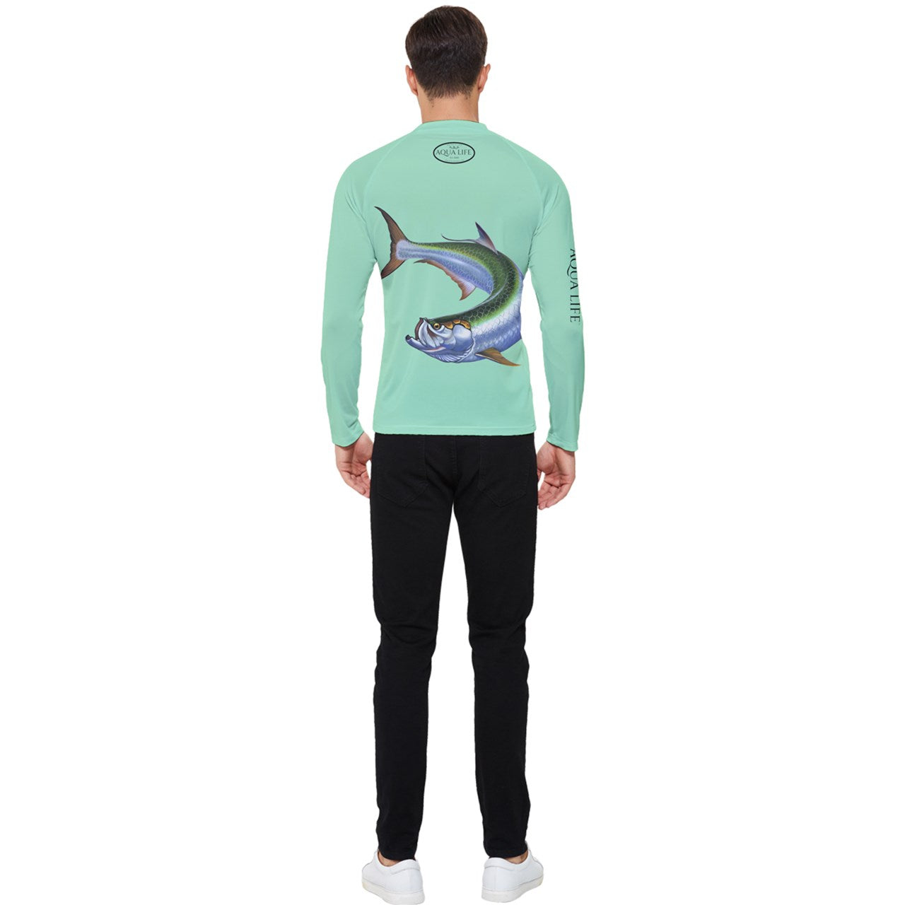 Aqua Life™ Seafoam Green Men's Rash Guard ~ Long Sleeve ~ Choose Your Design!