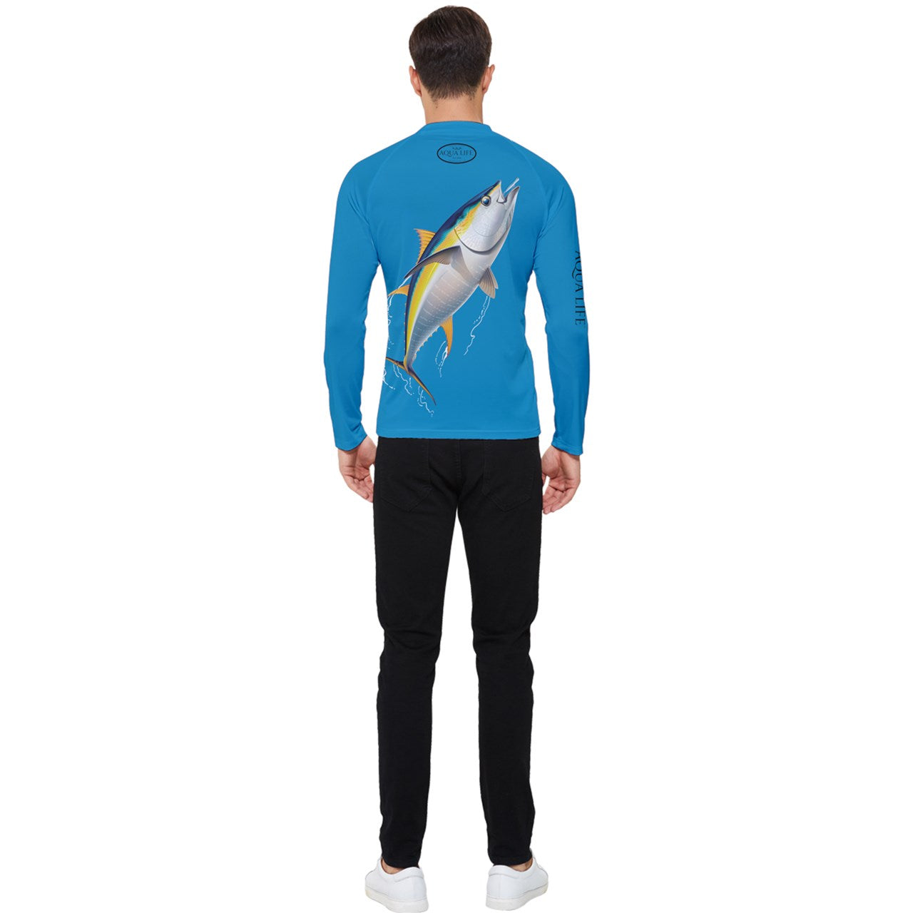 Aqua Life™ Caribe Blue Men's Rash Guard ~ Long Sleeve ~ Choose Your Design!