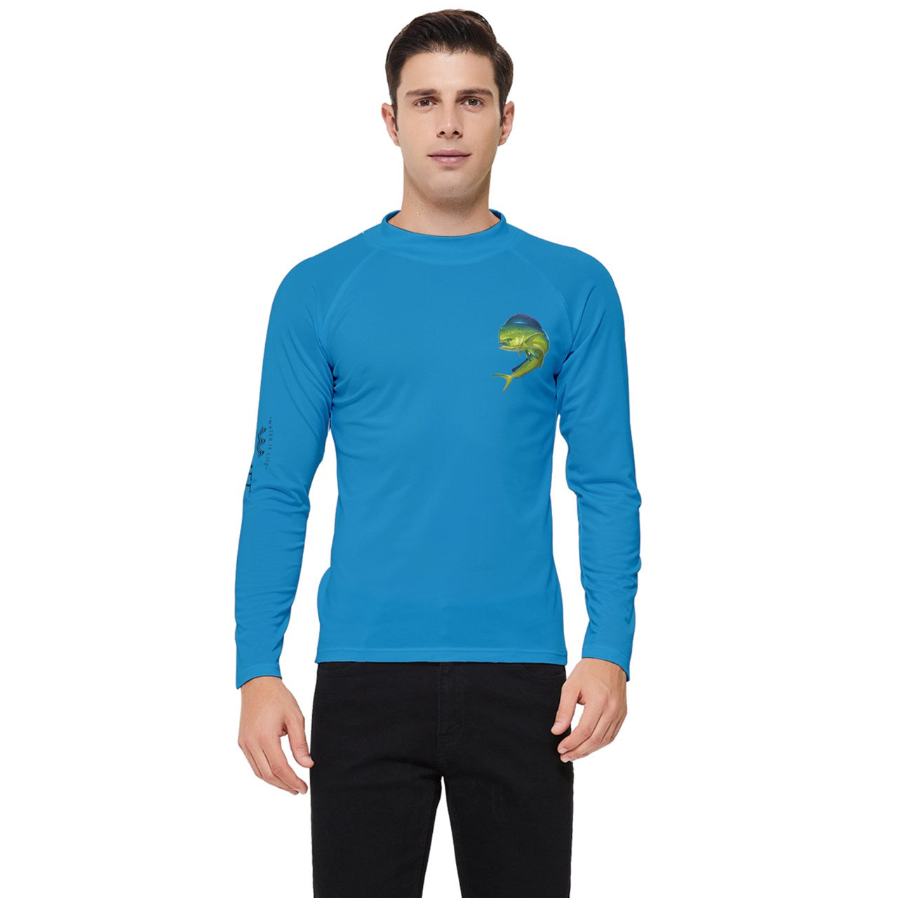 Aqua Life™ Caribe Blue Men's Rash Guard ~ Long Sleeve ~ Choose Your Design!