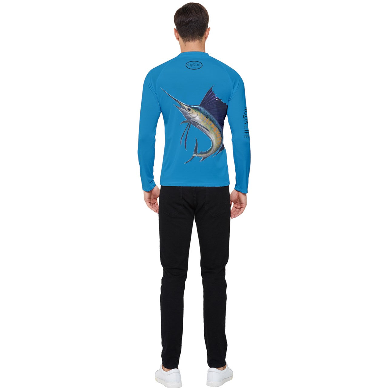 Aqua Life™ Caribe Blue Men's Rash Guard ~ Long Sleeve ~ Choose Your Design!