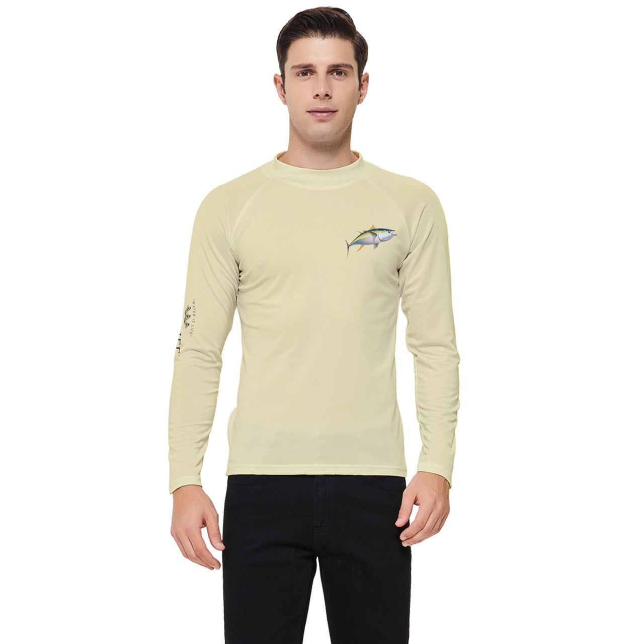 Aqua Life™ Banana Creme Men's Rash Guard ~ Long Sleeve ~ Choose Your Design!