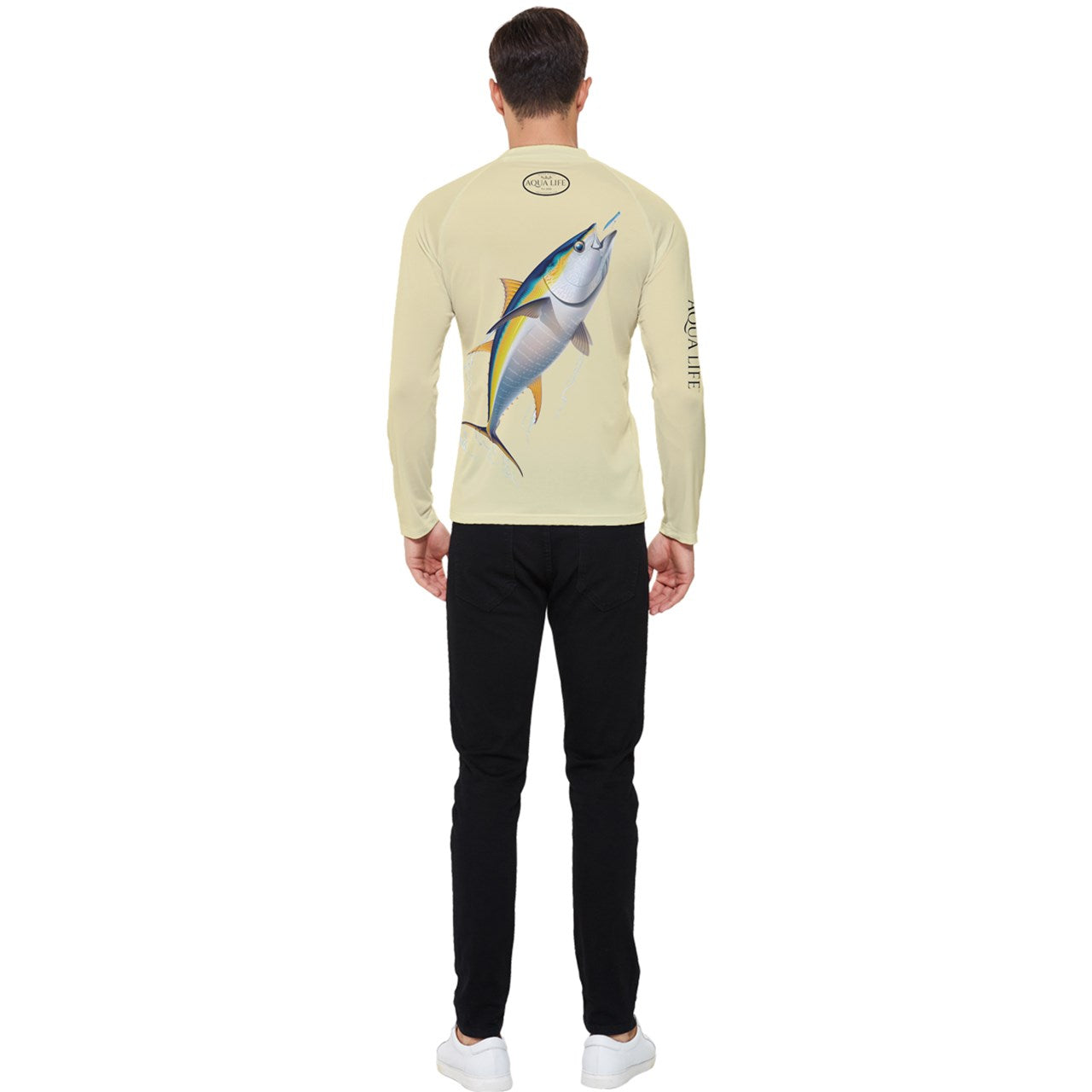 Aqua Life™ Banana Creme Men's Rash Guard ~ Long Sleeve ~ Choose Your Design!