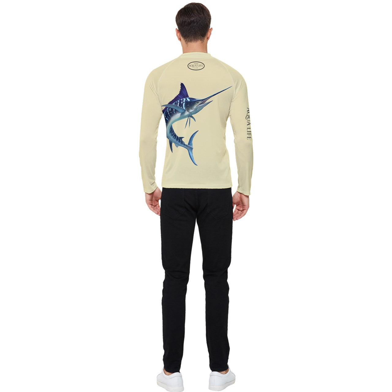 Aqua Life™ Banana Creme Men's Rash Guard ~ Long Sleeve ~ Choose Your Design!