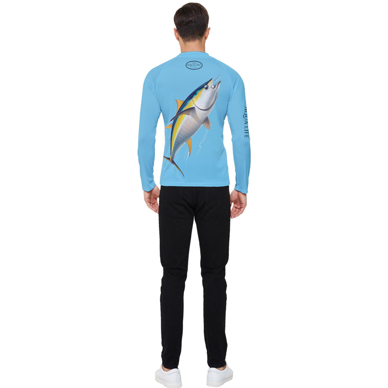 Aqua Life™ Sky Blue Men's Rash Guard ~ Long Sleeve ~ Choose Your Design!