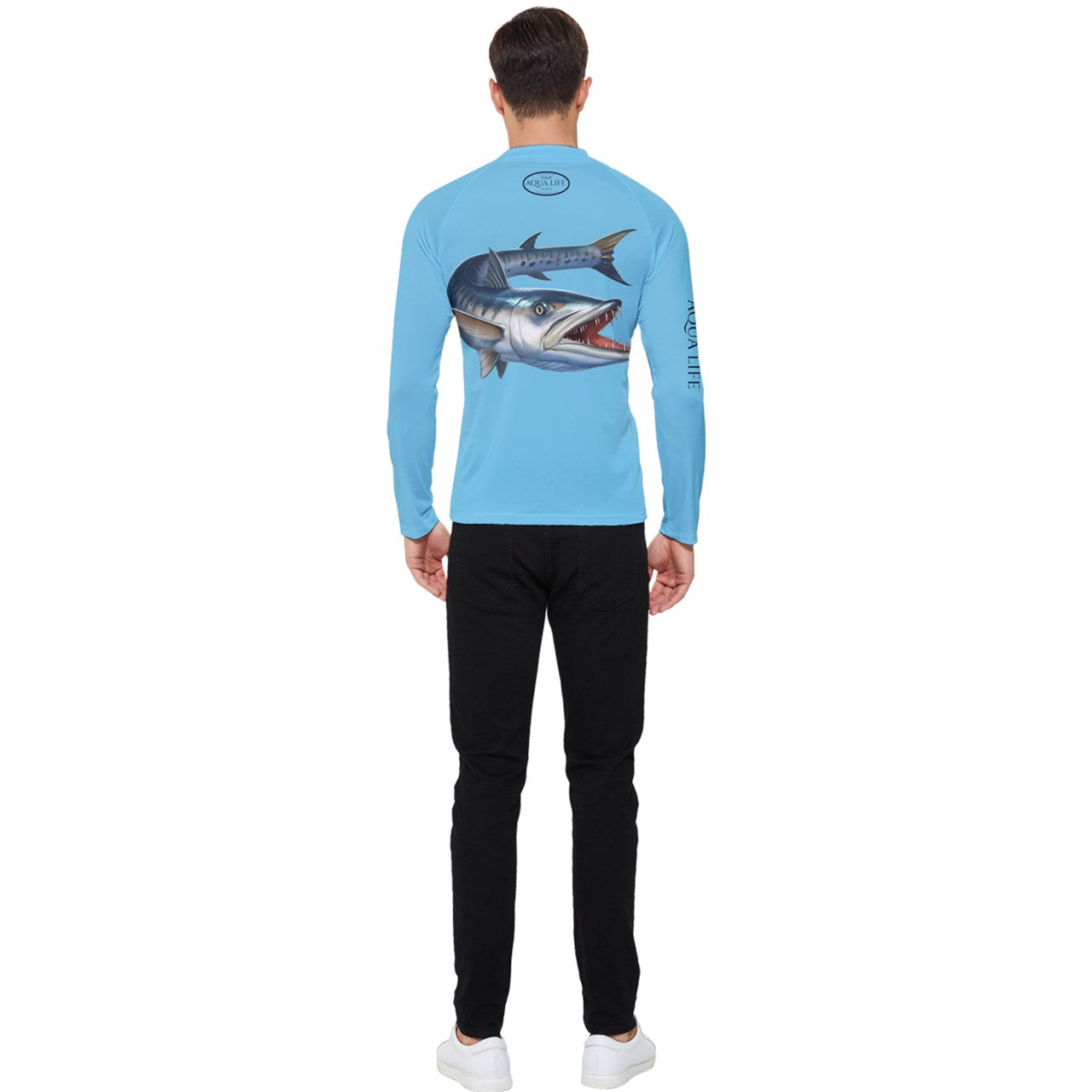 Aqua Life™ Sky Blue Men's Rash Guard ~ Long Sleeve ~ Choose Your Design!