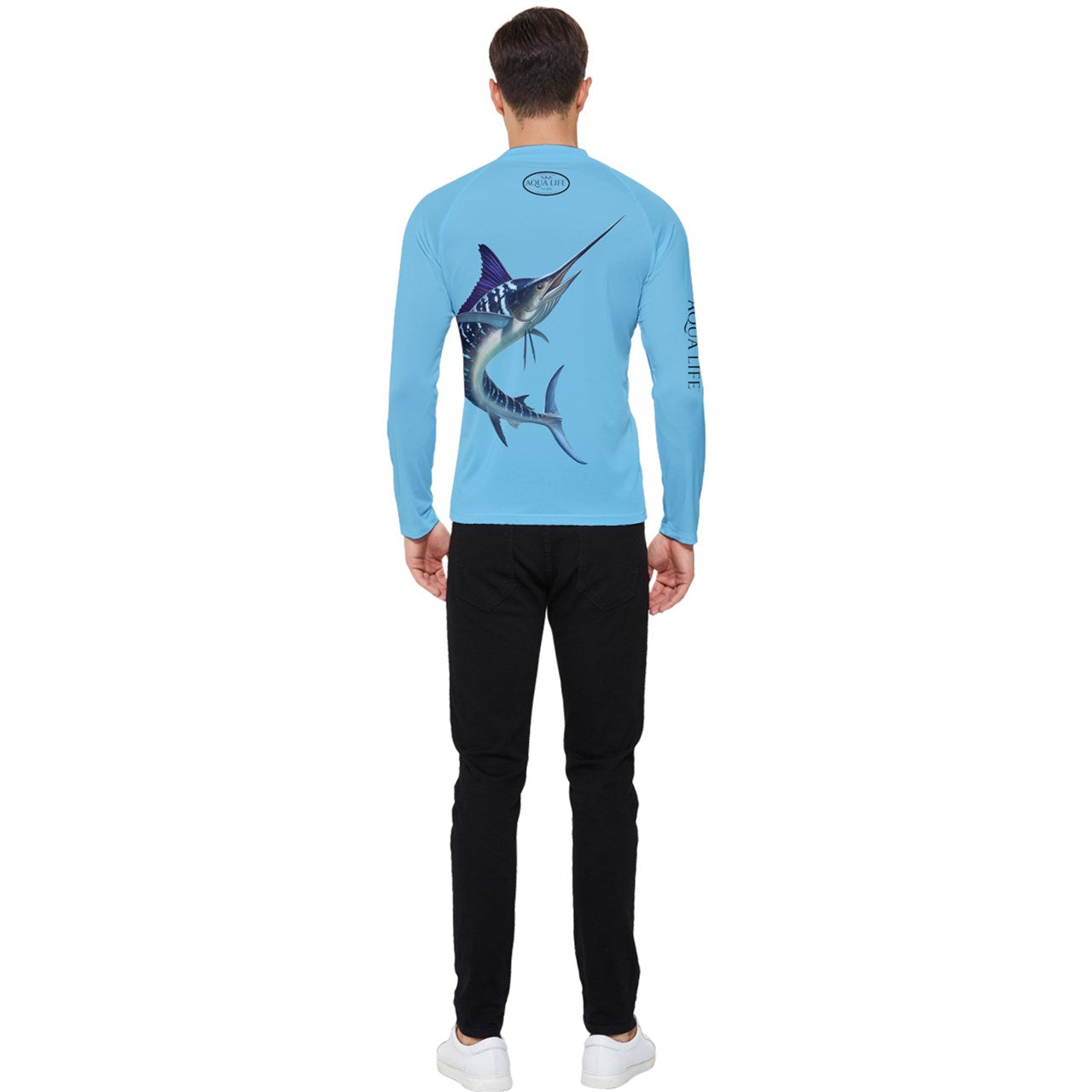 Aqua Life™ Sky Blue Men's Rash Guard ~ Long Sleeve ~ Choose Your Design!