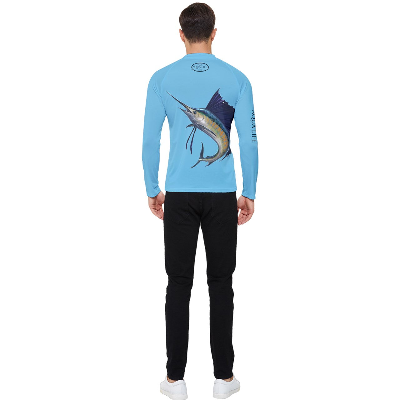 Aqua Life™ Sky Blue Men's Rash Guard ~ Long Sleeve ~ Choose Your Design!