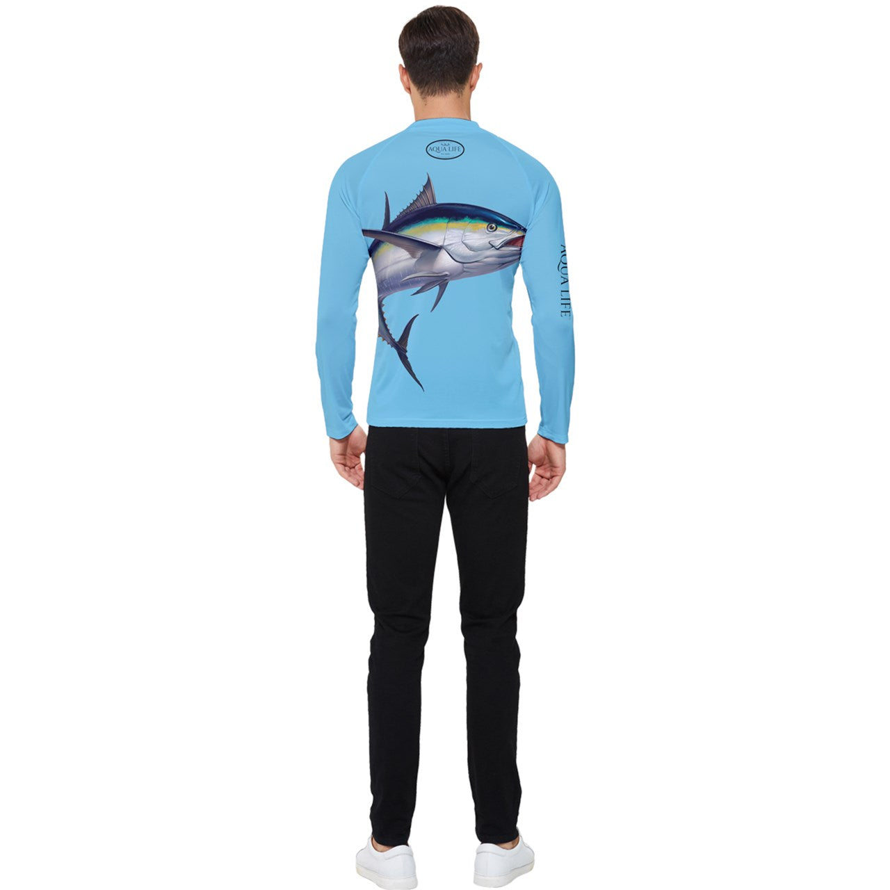 Aqua Life™ Sky Blue Men's Rash Guard ~ Long Sleeve ~ Choose Your Design!