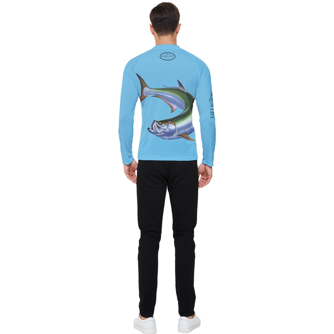 Aqua Life™ Sky Blue Men's Rash Guard ~ Long Sleeve ~ Choose Your Design!