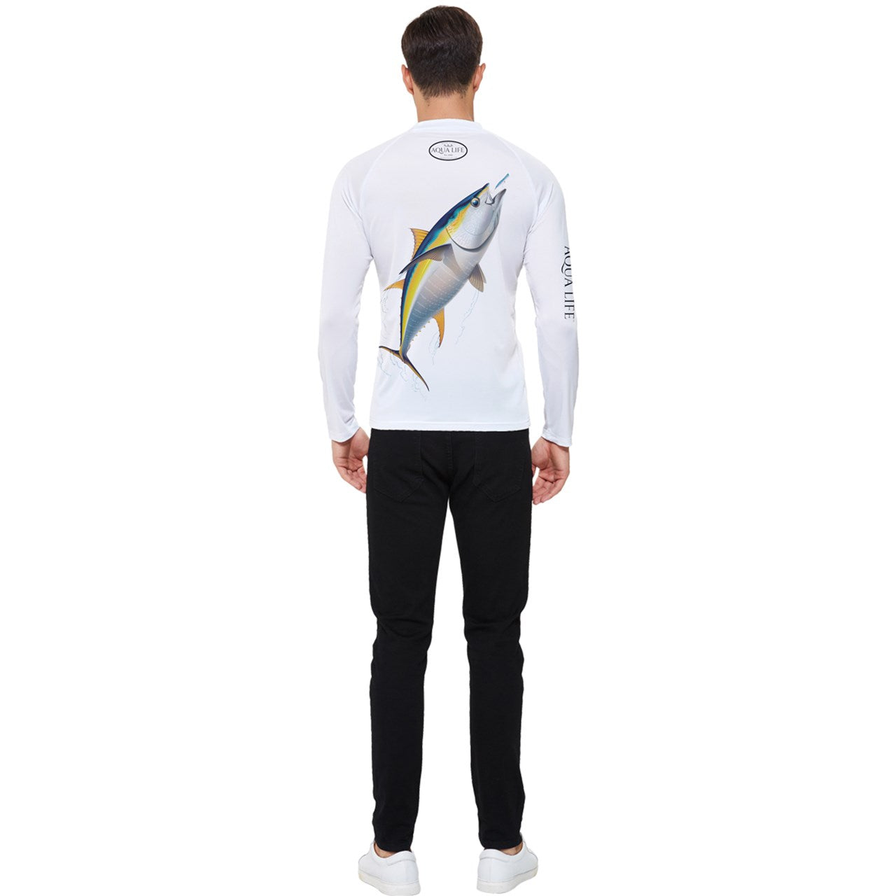 Aqua Life™ White Men's Rash Guard ~ Long Sleeve ~ Choose Your Design!