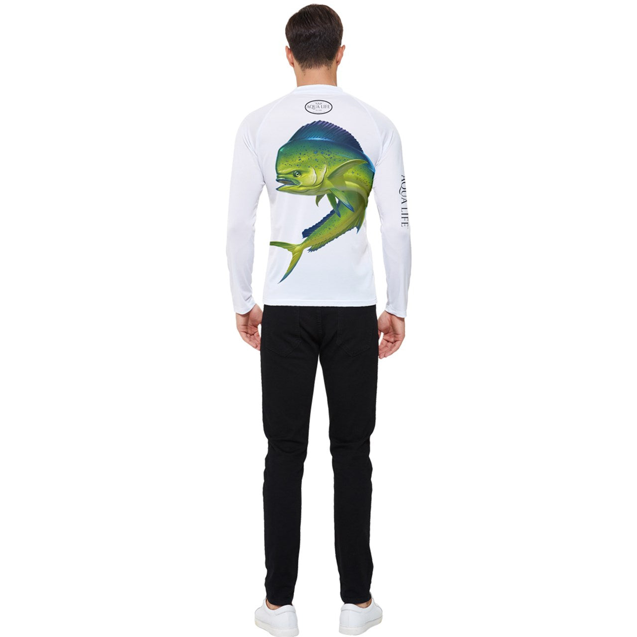 Aqua Life™ White Men's Rash Guard ~ Long Sleeve ~ Choose Your Design!