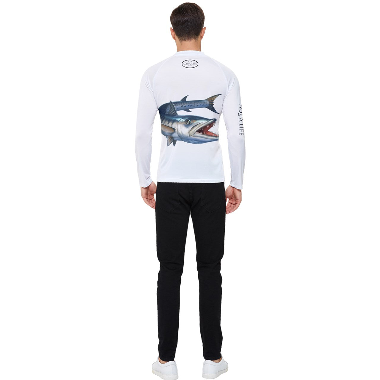 Aqua Life™ White Men's Rash Guard ~ Long Sleeve ~ Choose Your Design!