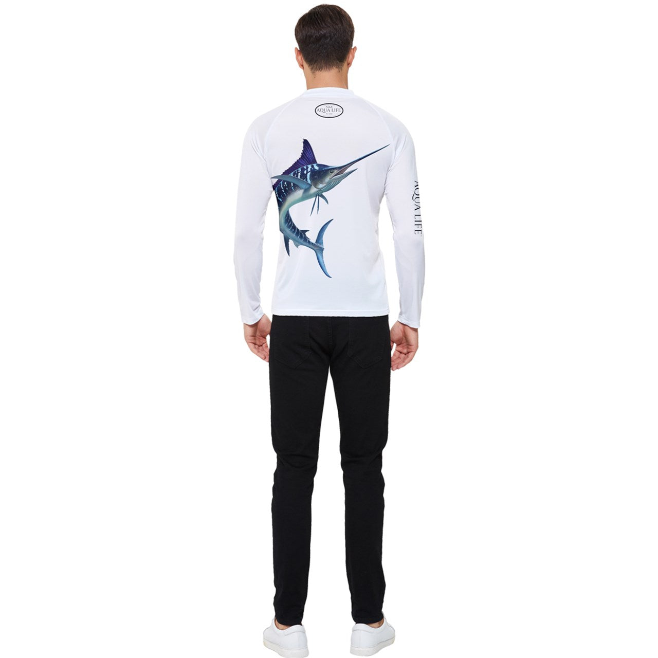 Aqua Life™ White Men's Rash Guard ~ Long Sleeve ~ Choose Your Design!