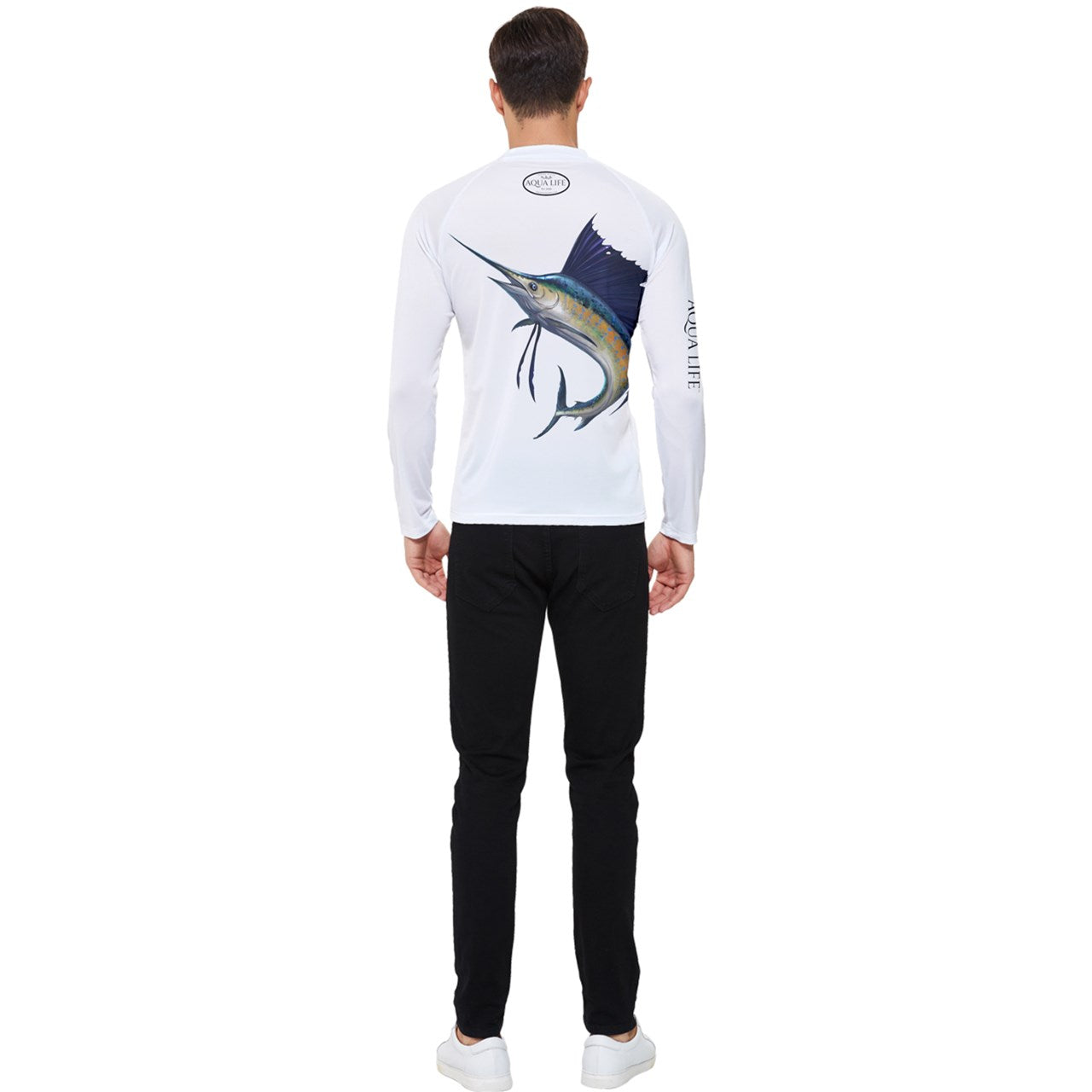 Aqua Life™ White Men's Rash Guard ~ Long Sleeve ~ Choose Your Design!