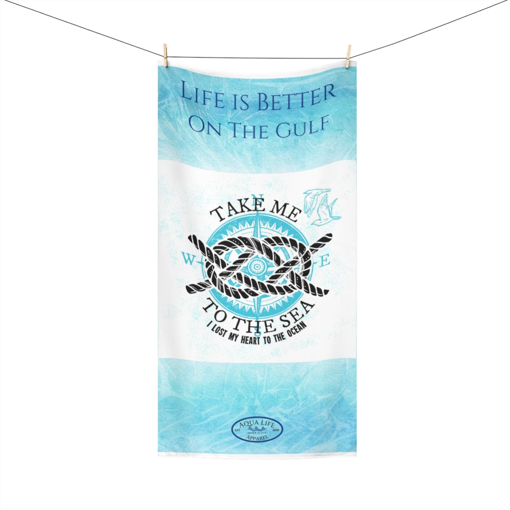 "Life Is Better On The Gulf" w/ Knots ~ Beach Towel, 30x60