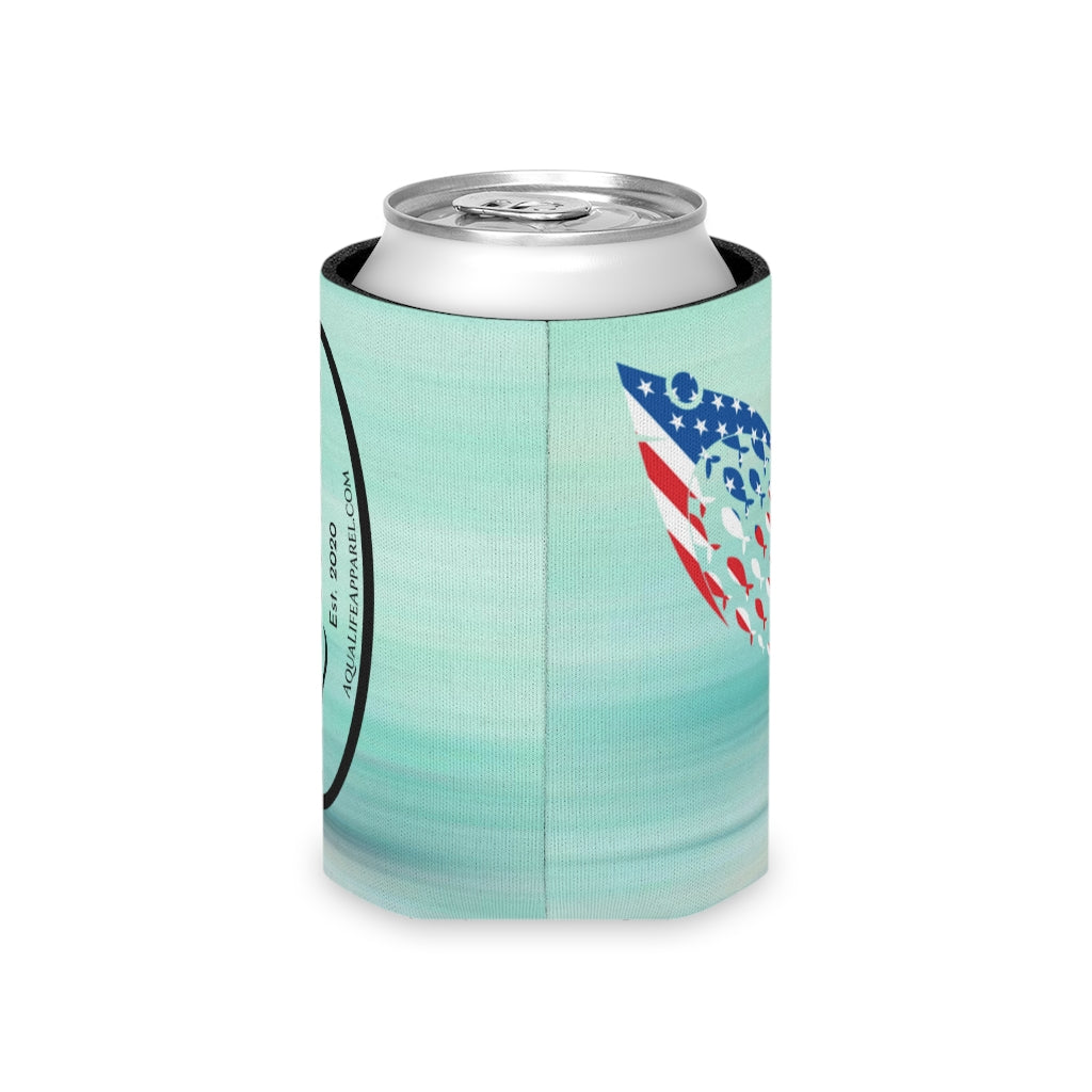 Aqua Life™ ~ Patriotic Series ~ USA Tuna Flag ~ Slim Can Koozie