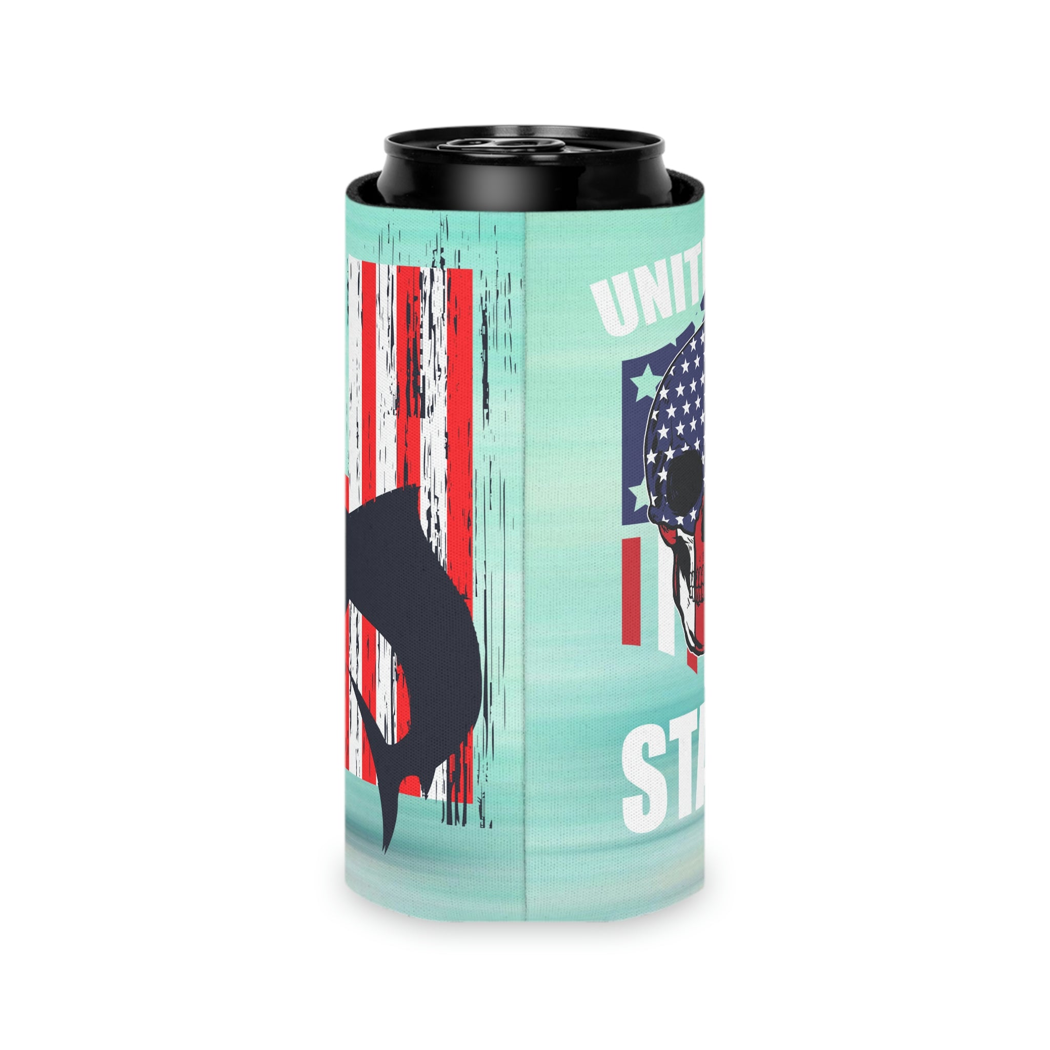 Aqua Life™ ~ Patriotic Series ~ United We Stand ~ USA Marlin ~ Slim & Regular Can Koozie