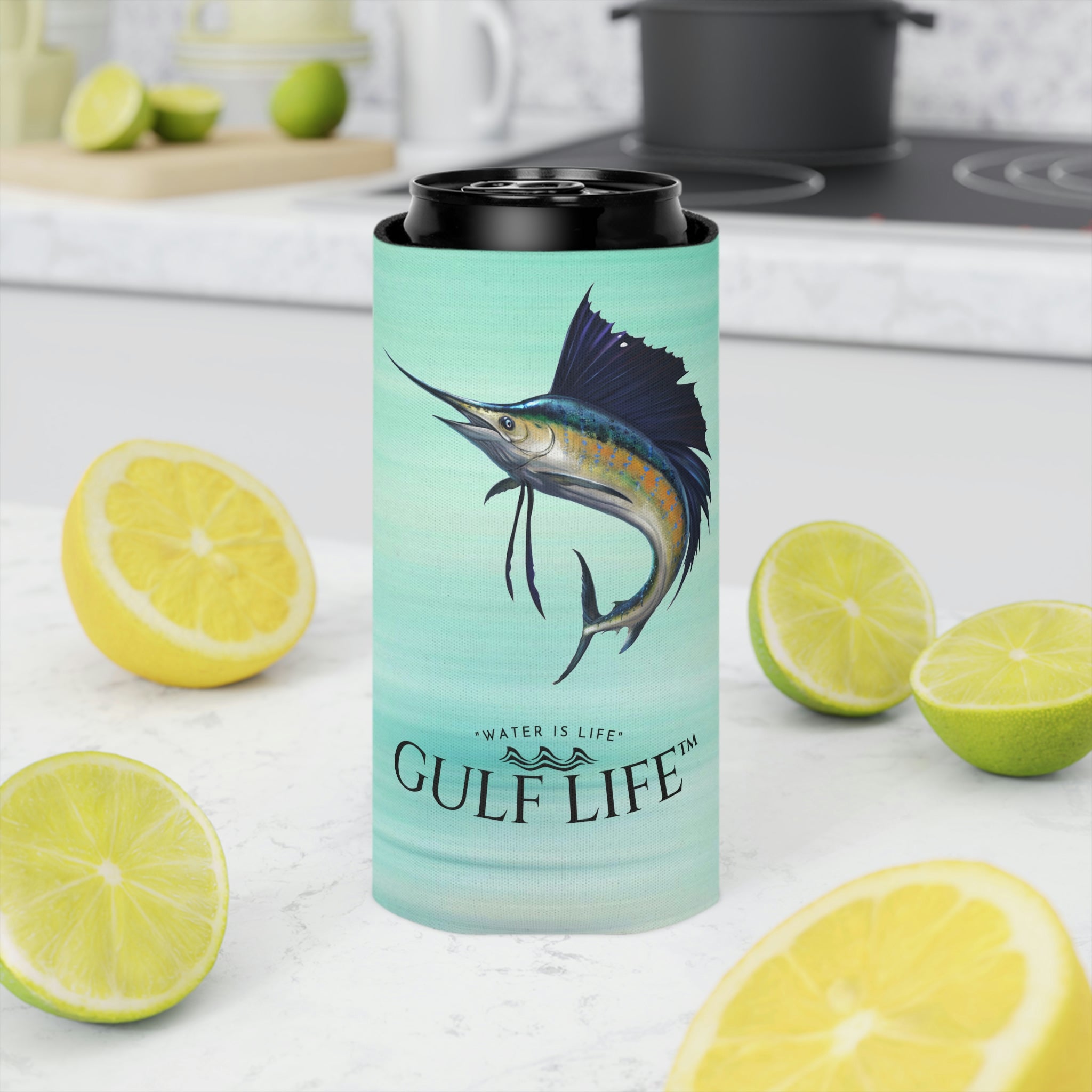 Gulf Life™ ~ Atlantic Sailfish ~ Slim Can & Regular Size Koozie