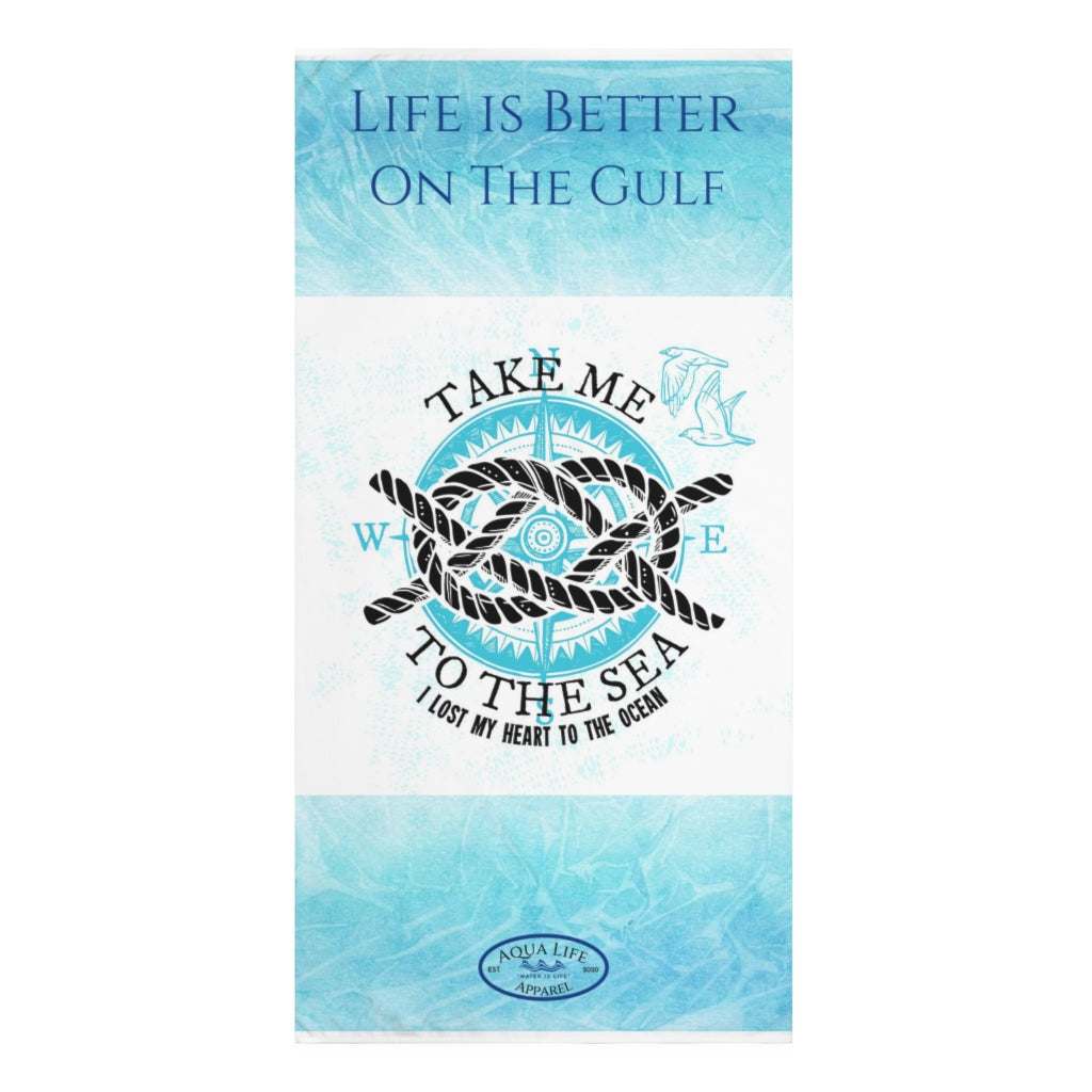 "Life Is Better On The Gulf" w/ Knots ~ Beach Towel, 30x60