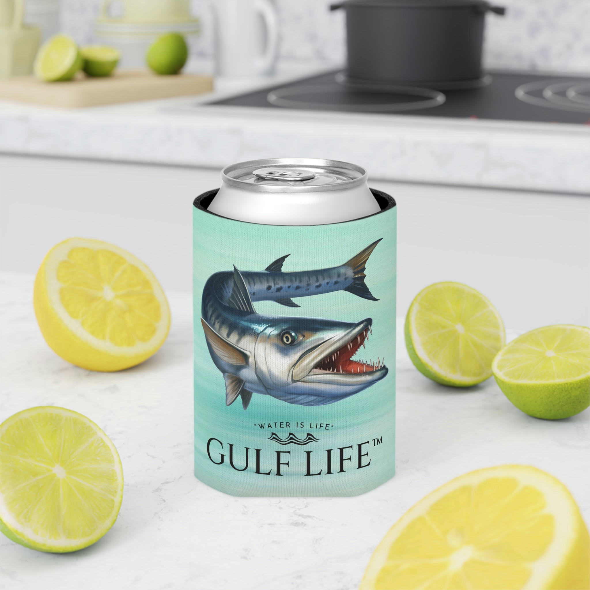 Gulf Life™ ~ Barracuda ~ Slim Can & Regular Size Koozie