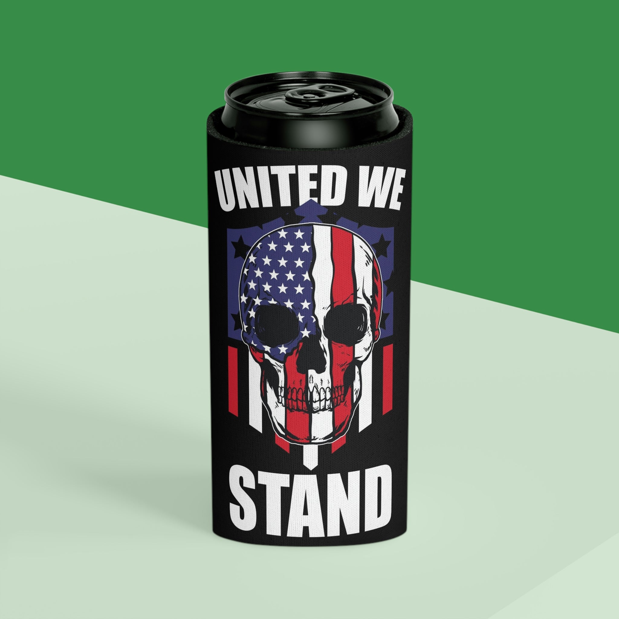 Aqua Life™ ~ Patriotic Series ~ United We Stand - USA Flag~Red Stripe ~ Slim & Regular Can Koozie