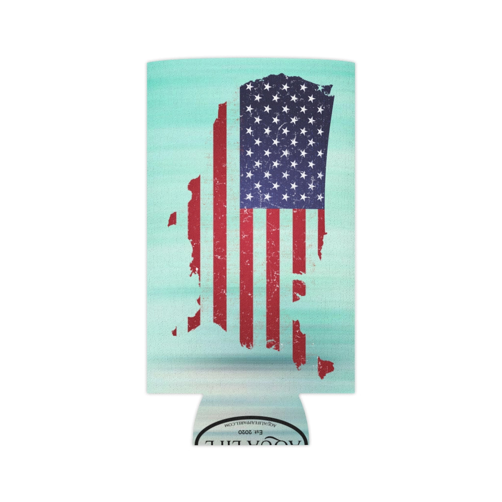 Aqua Life™ ~ Patriotic Series ~ USA In Flag ~ Slim Can Koozie