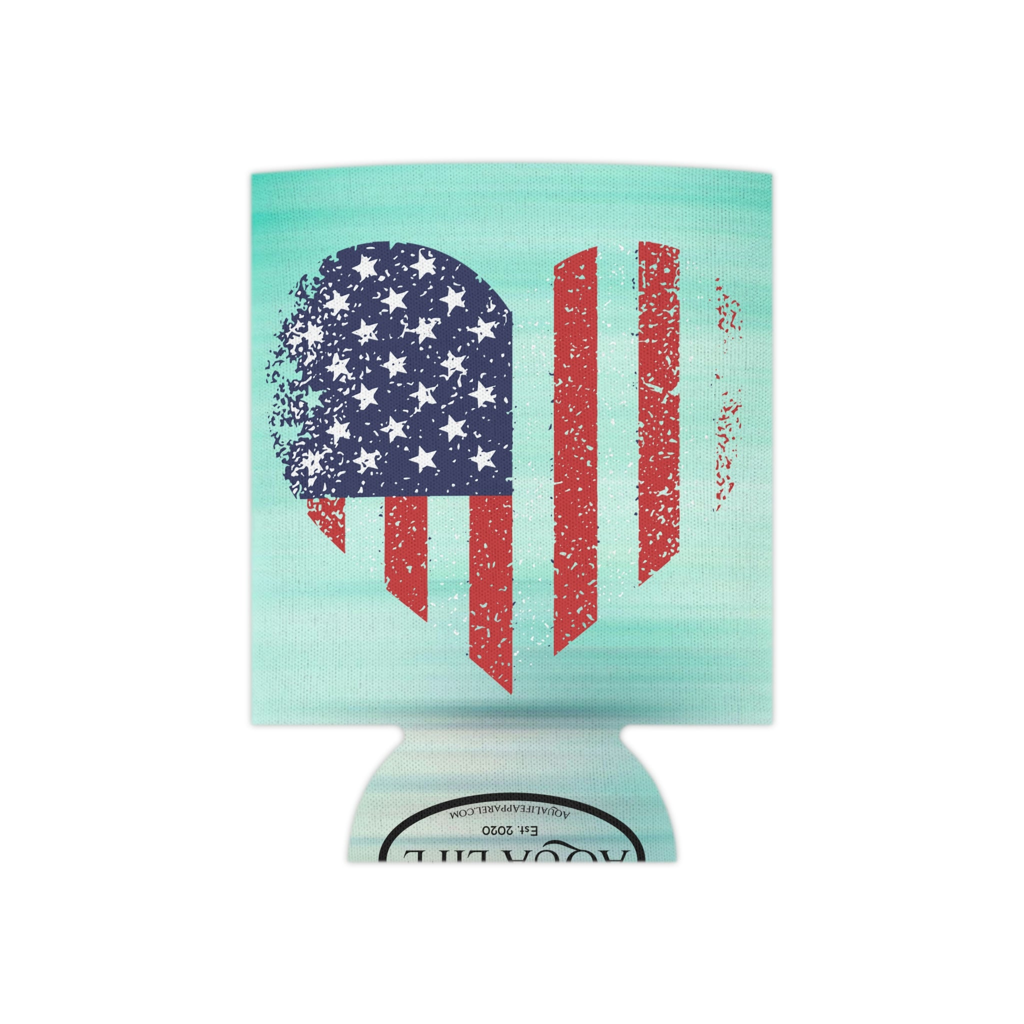 Aqua Life™ ~ Patriotic Series ~ USA Heart Flag ~ Slim & Regular Can Koozie