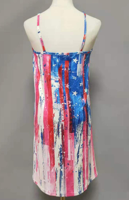 Women's Independence Day Metal Halter Dress