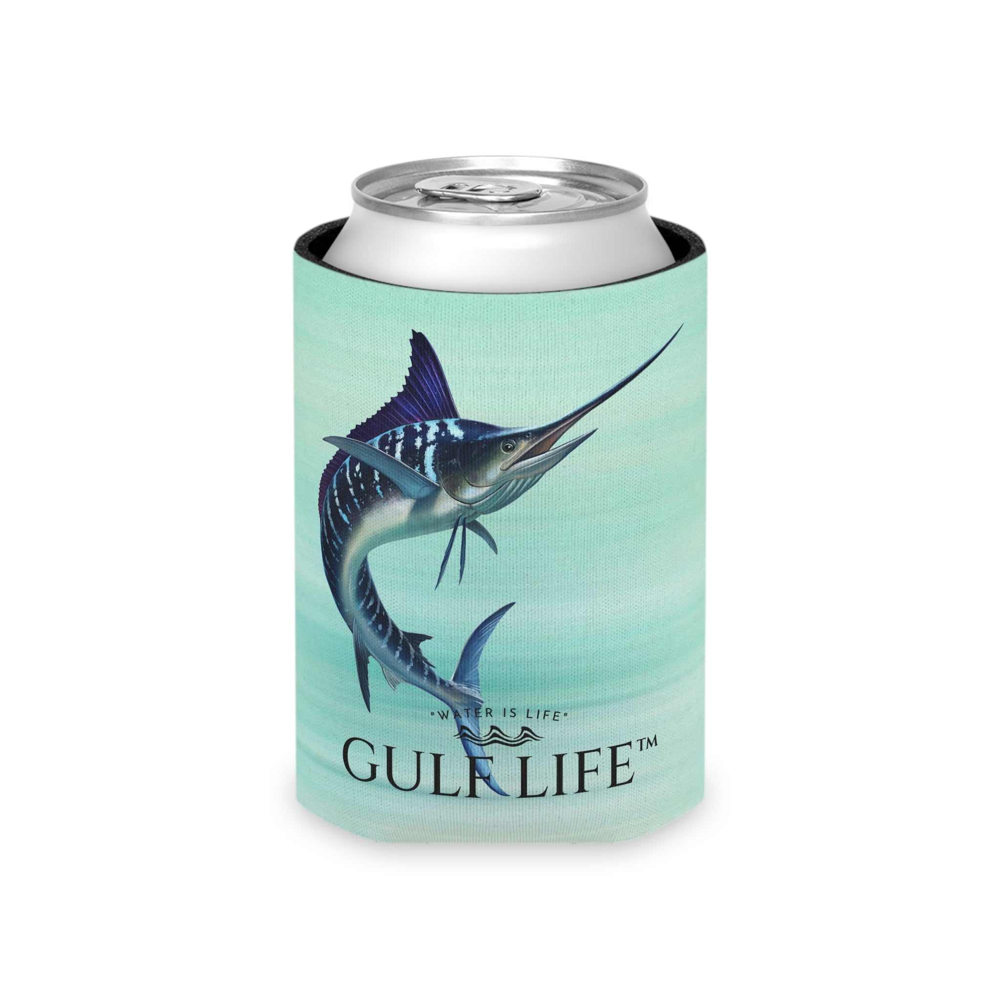 Gulf Life™ ~ Striped Marlin ~ Slim Can & Regular Size Koozie