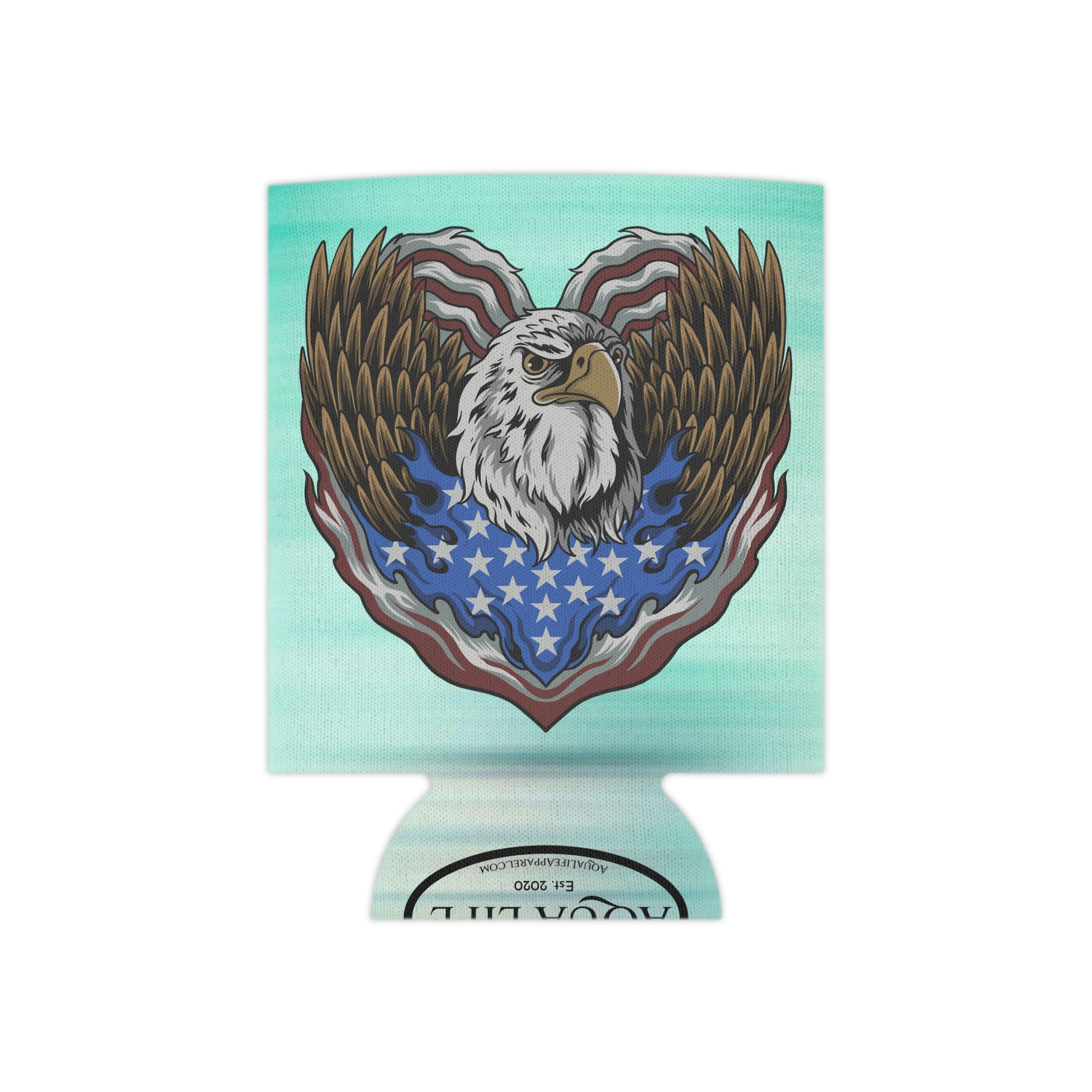 Aqua Life™ ~ Patriotic Series ~ Eagle Heart USA Flag ~ Slim & Regular Can Koozie