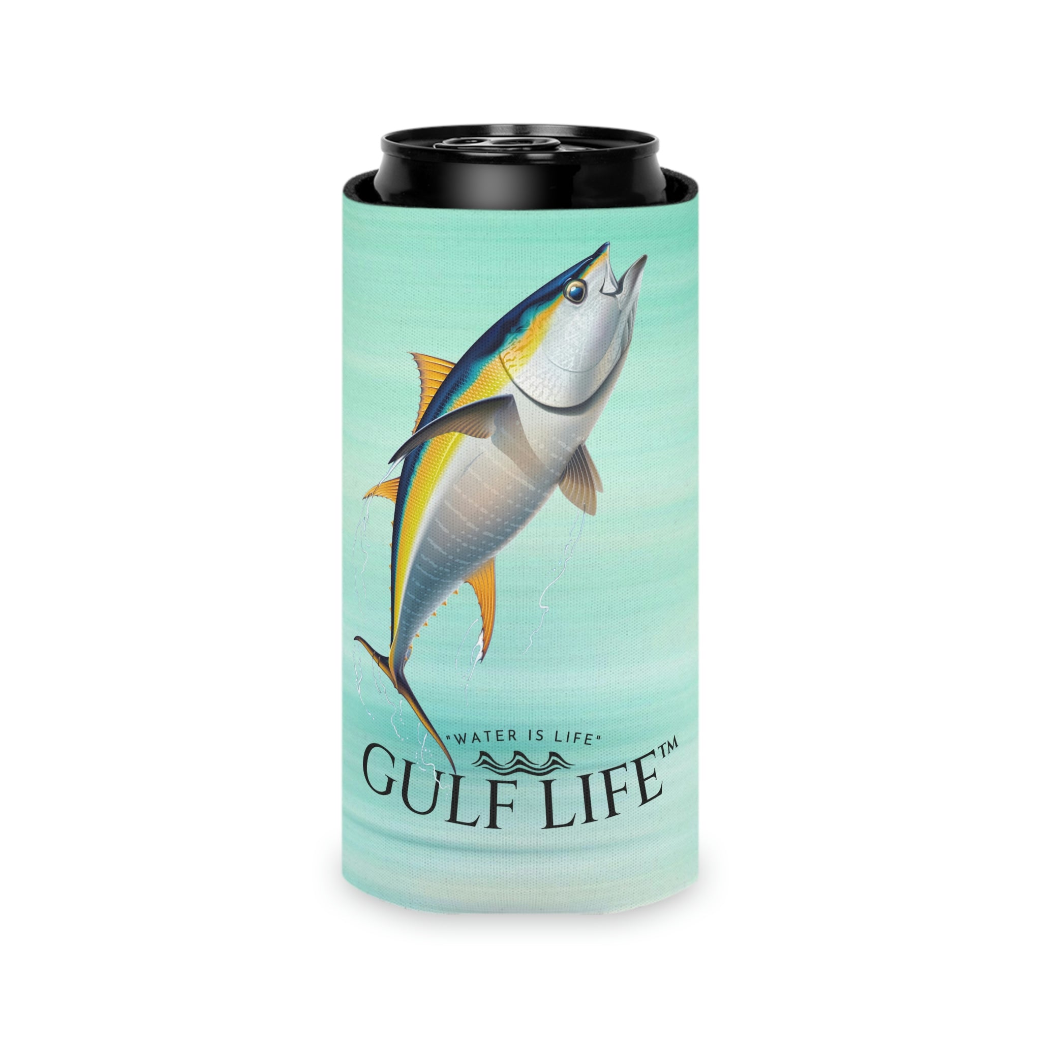 Gulf Life™ ~ Yellowfin Tuna ~ Slim Can & Regular Size Koozie