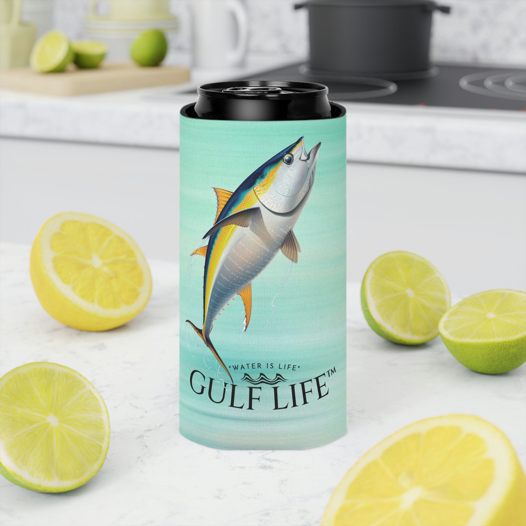 Gulf Life™ ~ Yellowfin Tuna ~ Slim Can & Regular Size Koozie