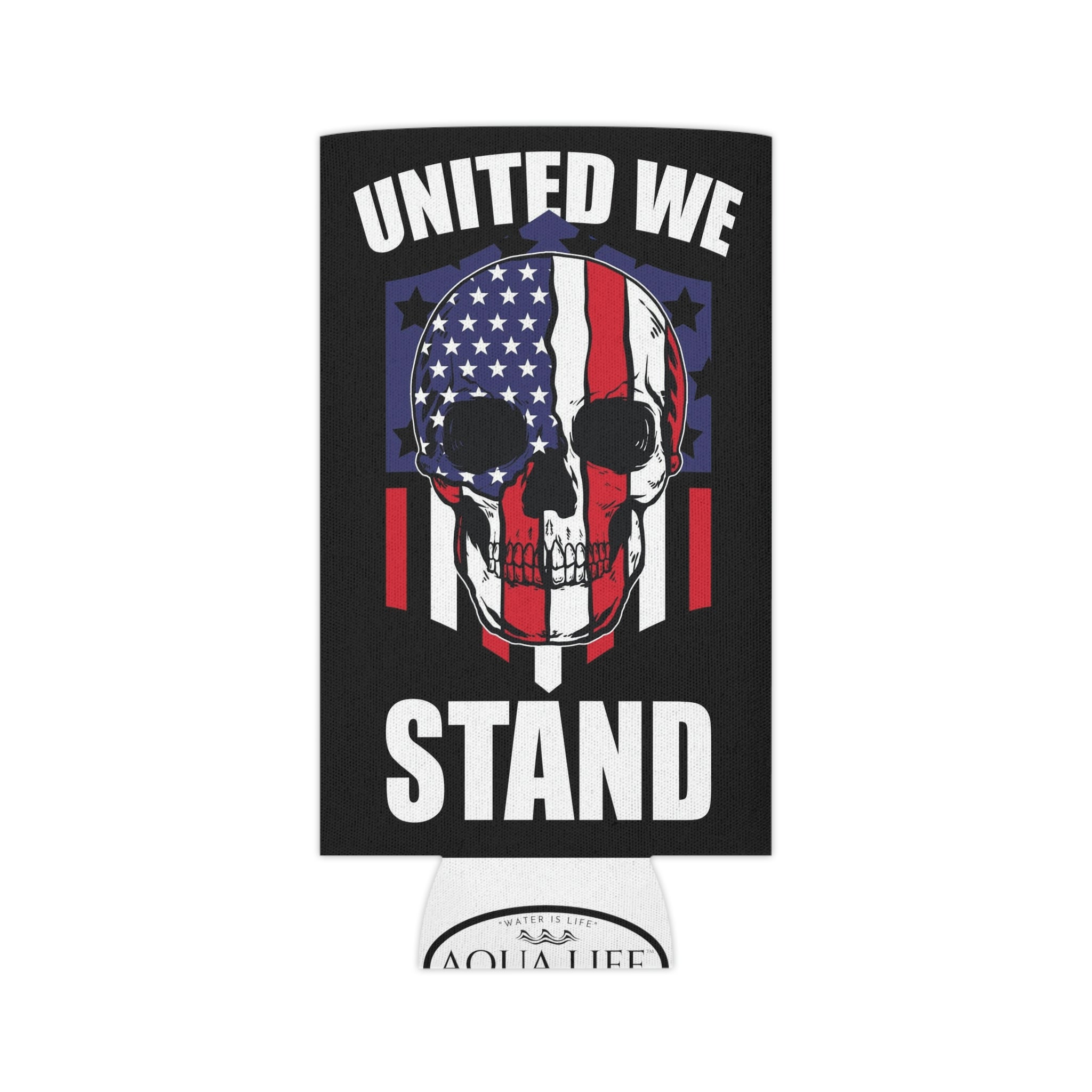 Aqua Life™ ~ Patriotic Series ~ United We Stand - USA Flag~Red Stripe ~ Slim & Regular Can Koozie