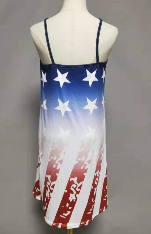 Women's Independence Day Metal Halter Dress