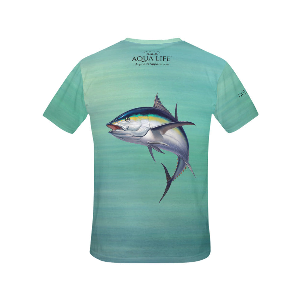 Ladies Performance Tee ~ Blackfin Tuna in Emerald Wash