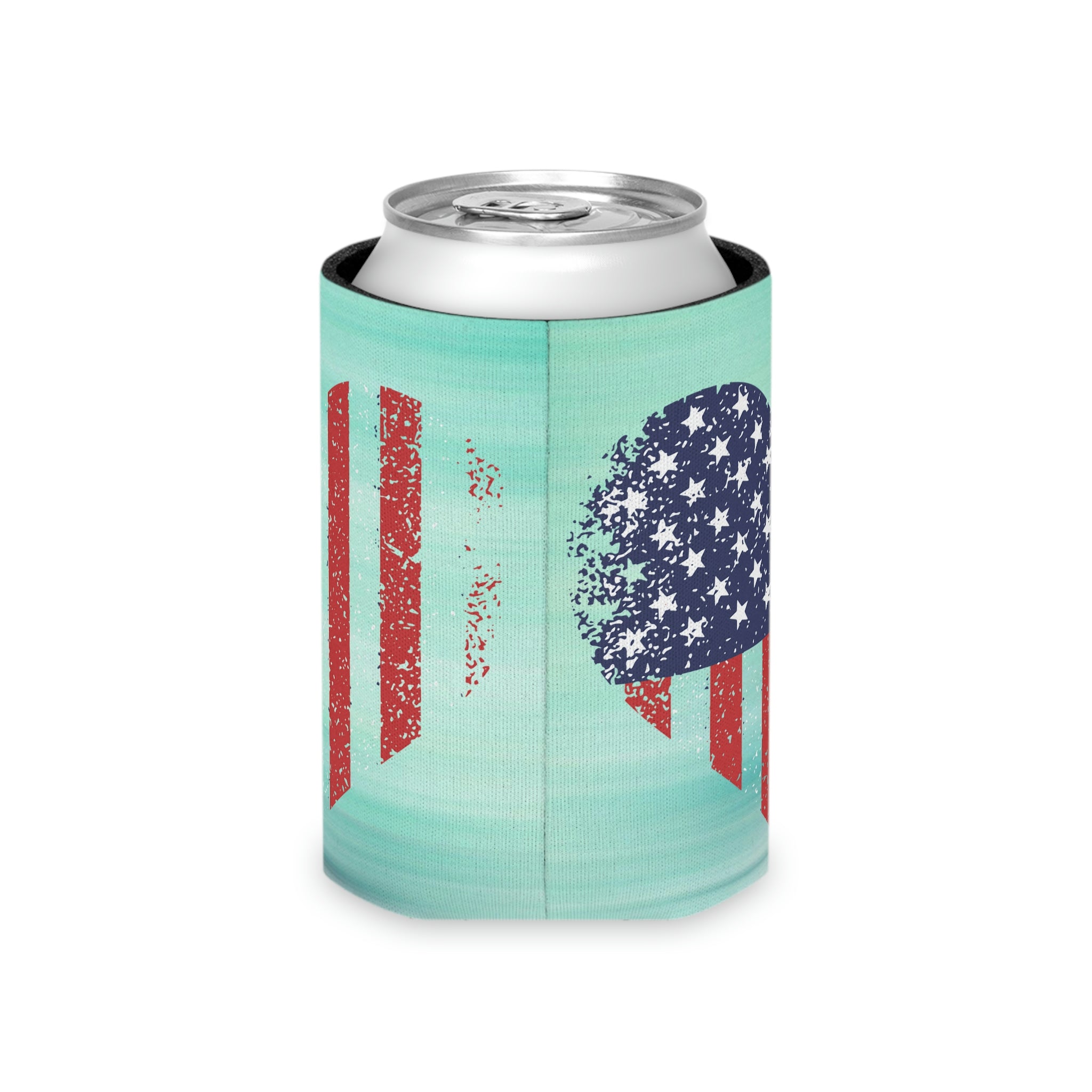 Aqua Life™ ~ Patriotic Series ~ USA Heart Flag ~ Slim & Regular Can Koozie