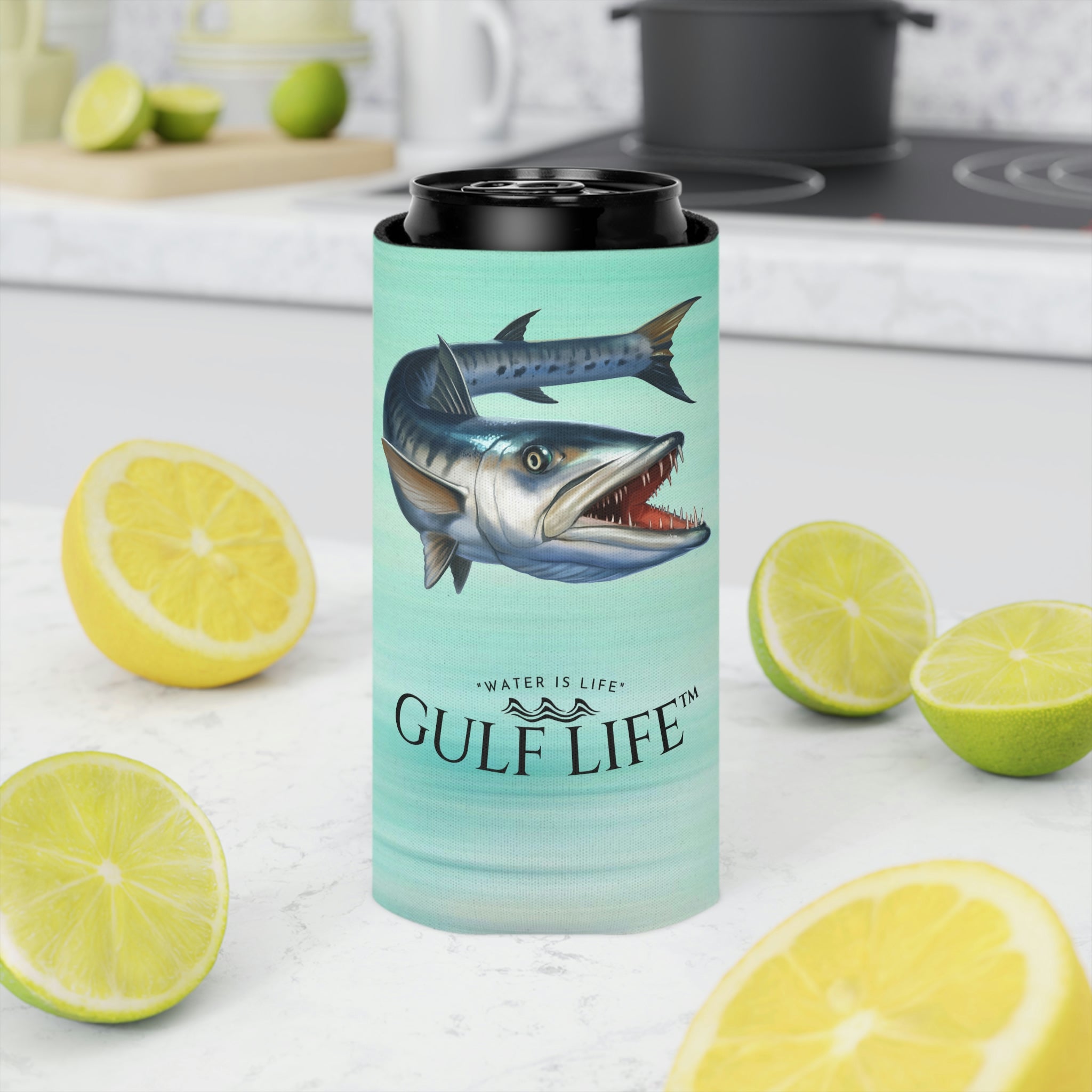 Gulf Life™ ~ Barracuda ~ Slim Can & Regular Size Koozie