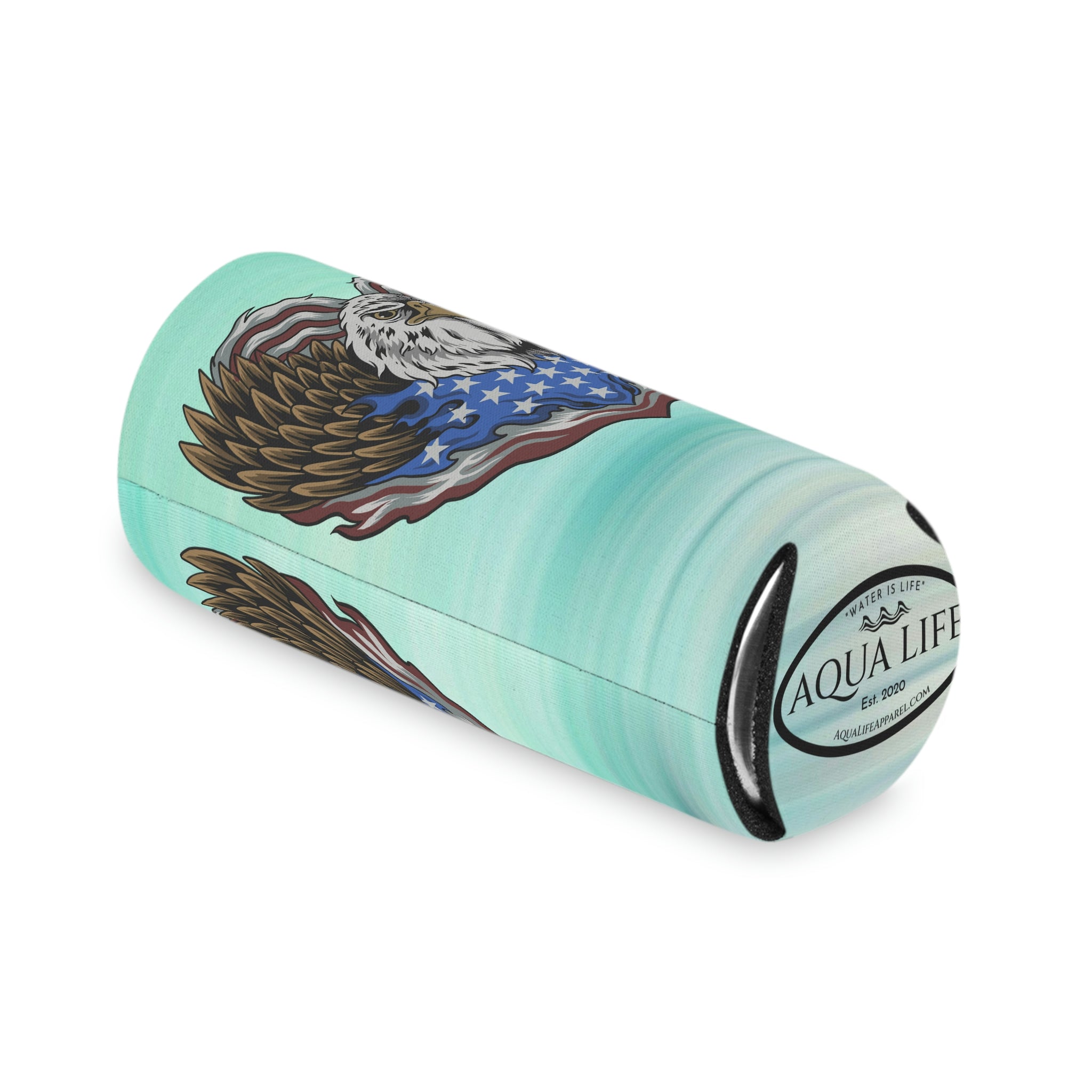 Aqua Life™ ~ Patriotic Series ~ Eagle Heart USA Flag ~ Slim & Regular Can Koozie