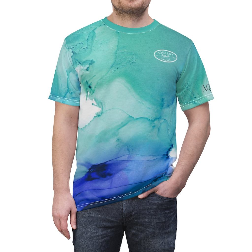 Marlin Performance Tee ~ Aqua-Blue Wash - Unisex Short Sleeve