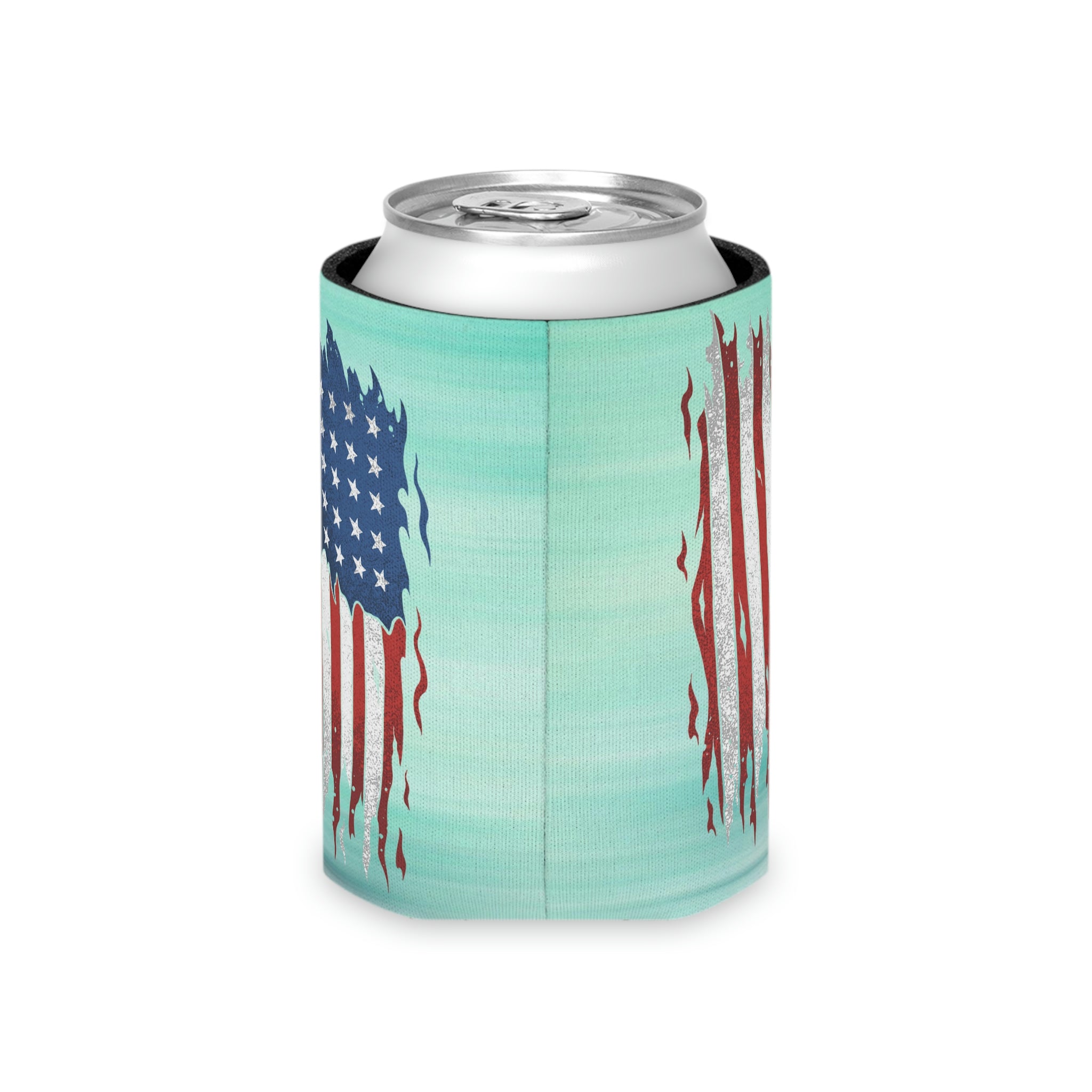 Aqua Life™ ~ Patriotic Series ~ Weathered USA Flag ~ Slim & Regular Can Koozie