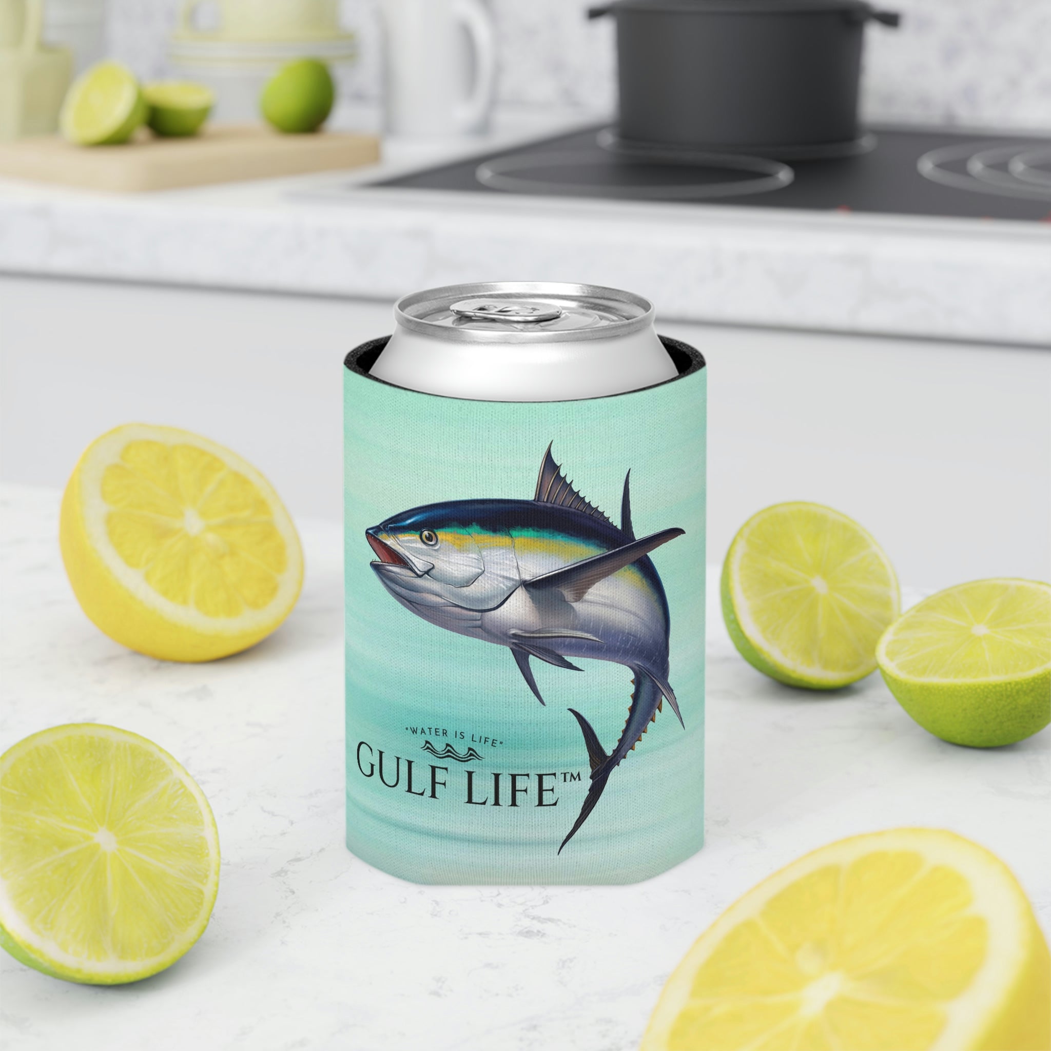 Gulf Life™ ~ Blackfin Tuna ~ Slim Can & Regular Size Koozie