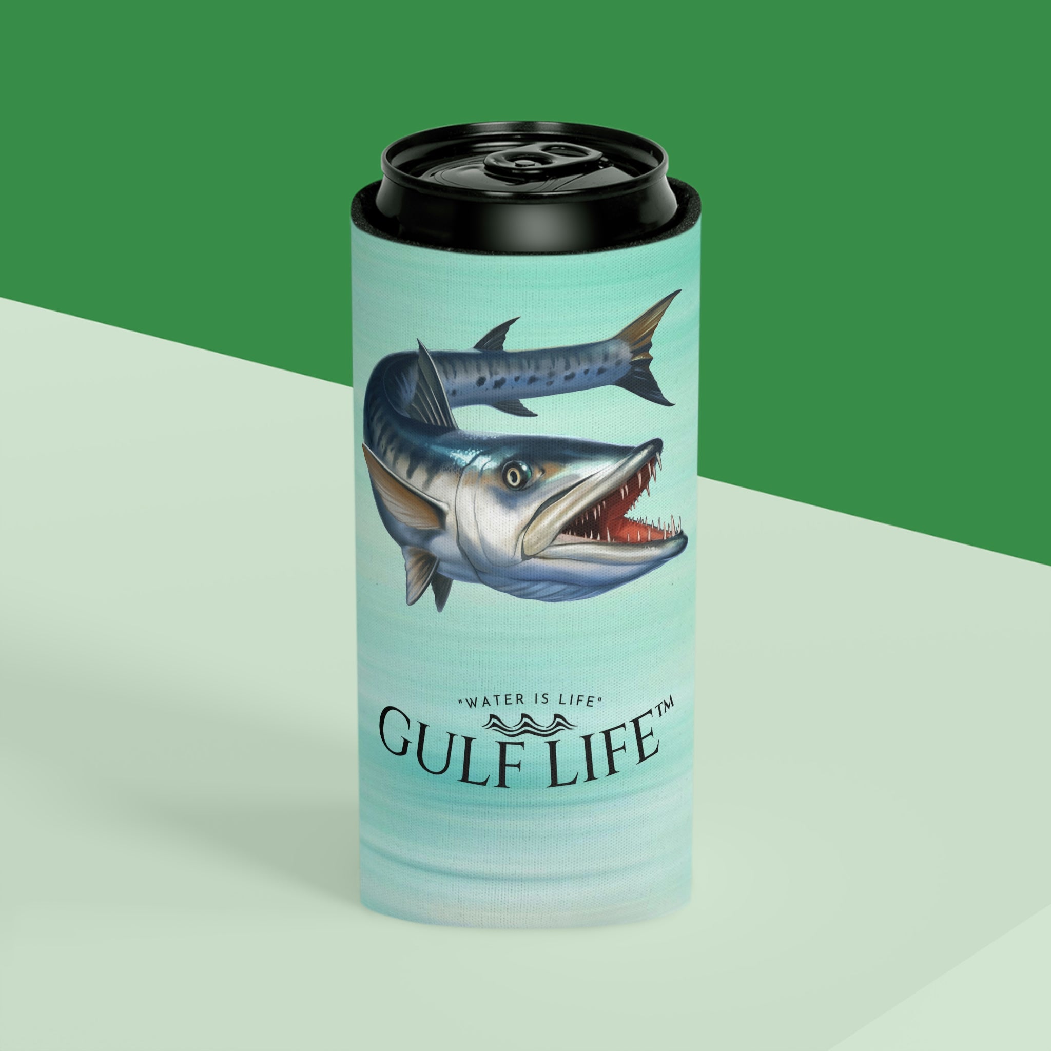 Gulf Life™ ~ Barracuda ~ Slim Can & Regular Size Koozie