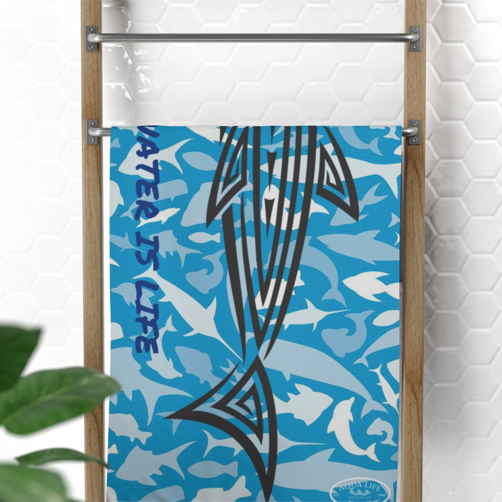 SHARK~ Water Is Life ~ Beach Towel, 30x60